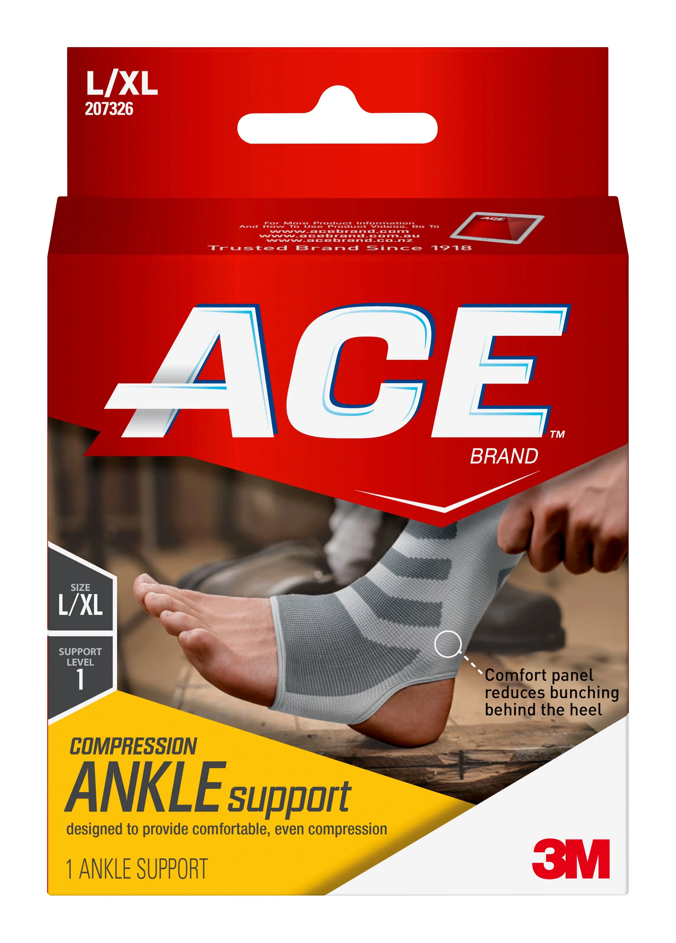 ACE Brand Knitted Ankle Support, Comfortable Compression, Large/Extra Large, 1/Pack