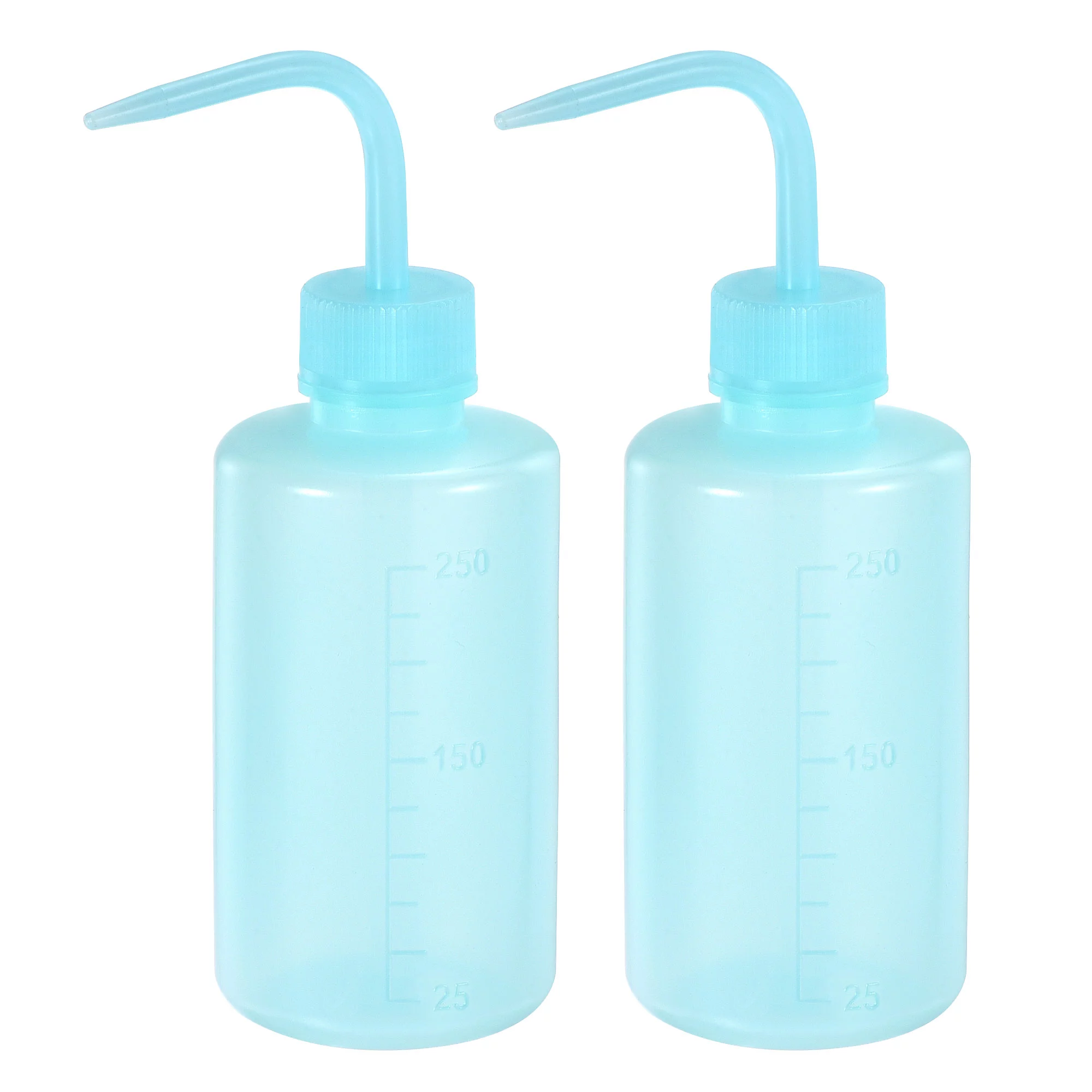 Uxcell 250ml Plastic Water Irrigation Spout Squeeze Washing Bottle, Blue 2 Pack