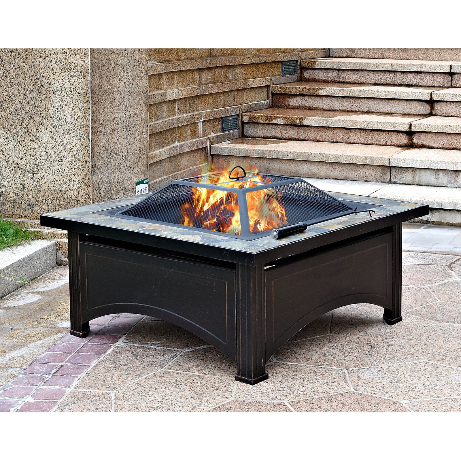 AZ Patio Heaters Steel Wood Burning Fire Pit Table