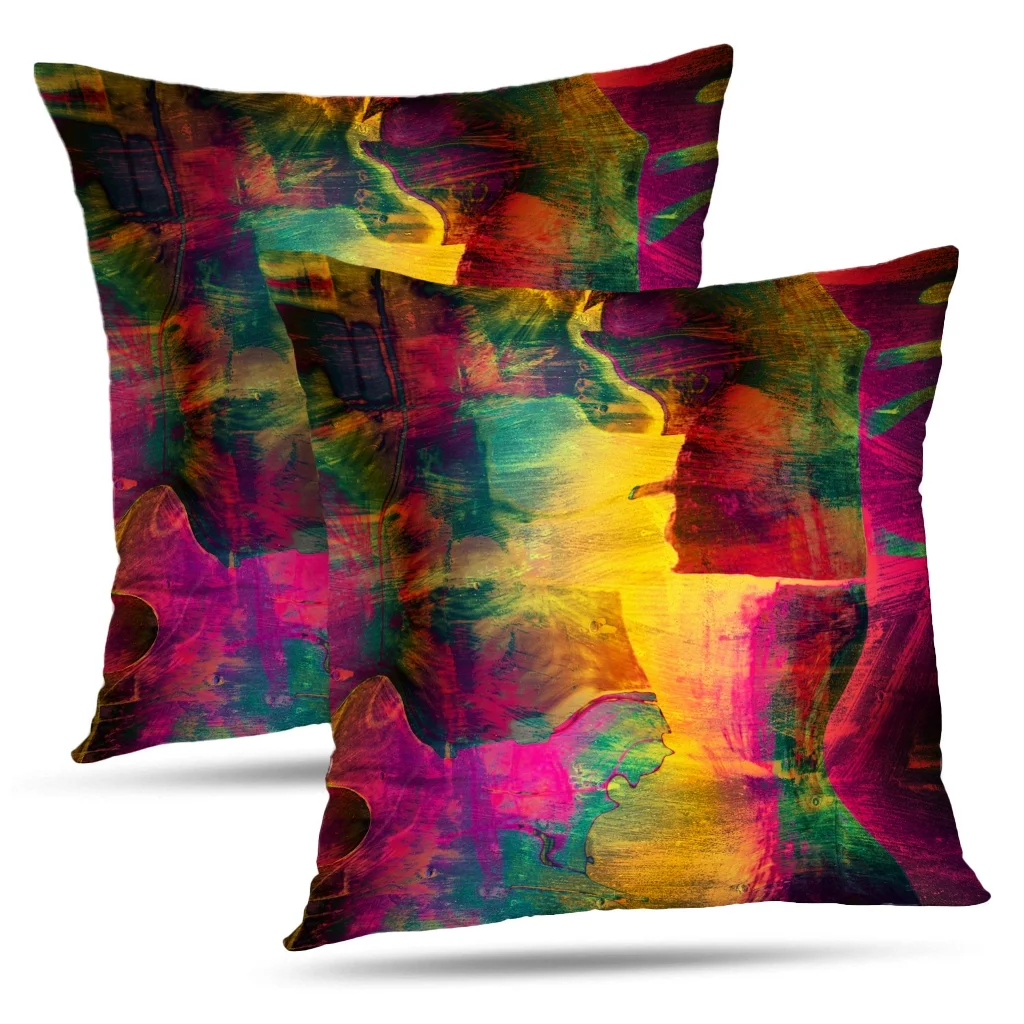LALILO Throw Pillow Covers Watercolor Vibrant Pink Psychedelic Funky Art Cushion Cover 18
