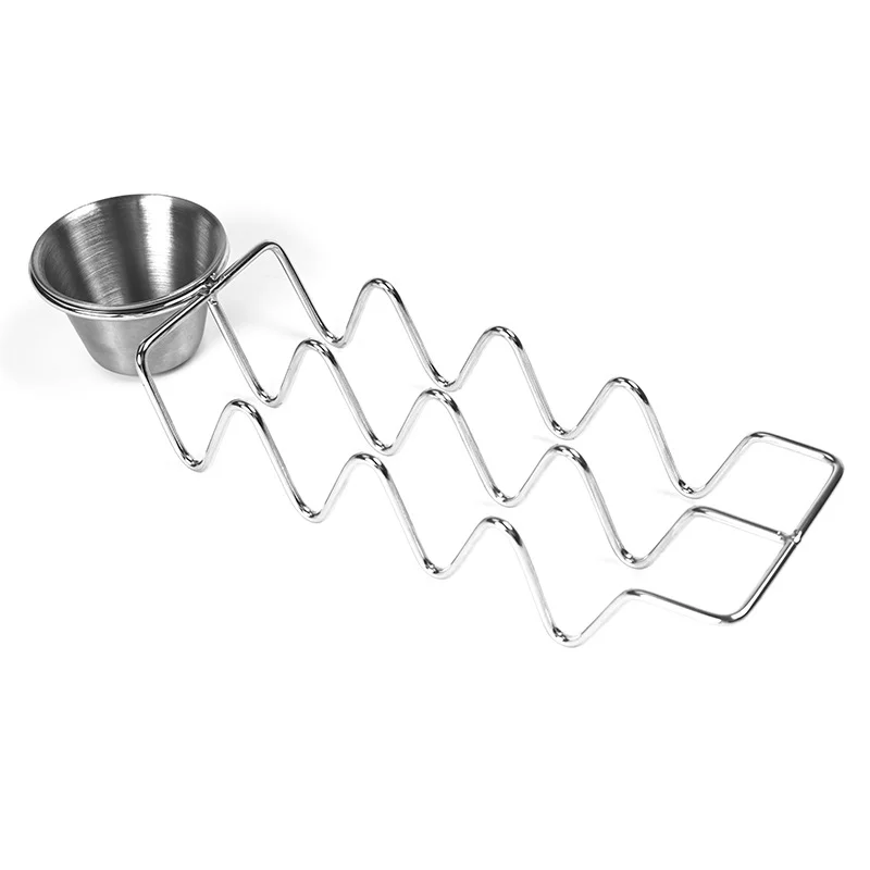 304 Stainless Steel Burrito Holder, Taco Holder With Sauce Cup, Taco Holder, Taco Holder (Single Sauce Cup)