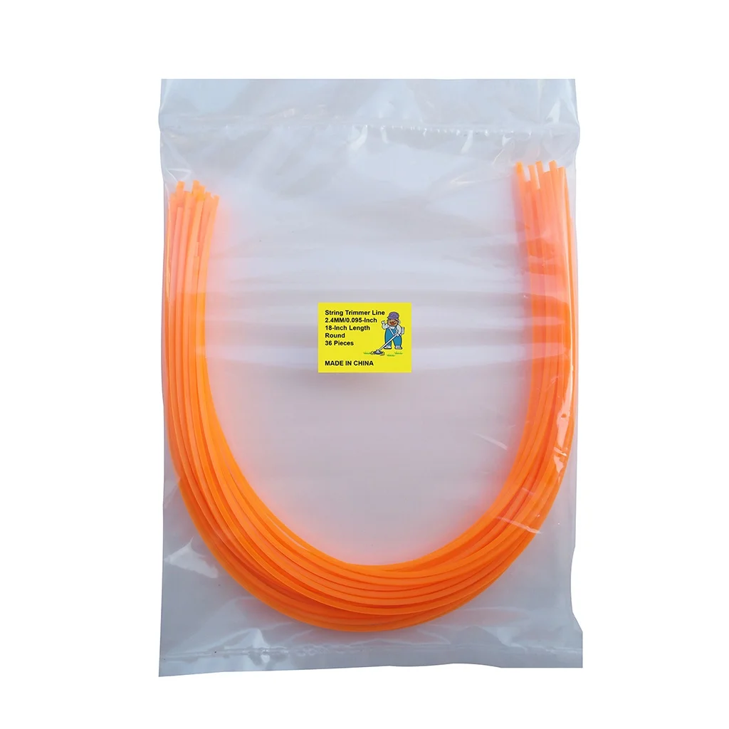 36 Pieces Precut Round .095 Inches by 18 Inches Length String Trimmer Line