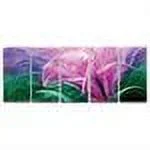 Metal Artscape MA10055 59 X 24 in. Electric Lily 5-Panel Handmade Metal Wall Art