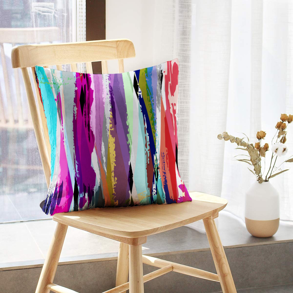 LALILO Throw Pillow Covers With Strokes Splashes And Geometric Lines Art Cushion Cover 18