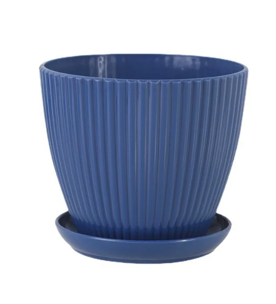 Plastic Planter Pot with Tray and Drainage Holes Modern Decorative Garden Planter Pot Flower Plant Container Bonsai Pot