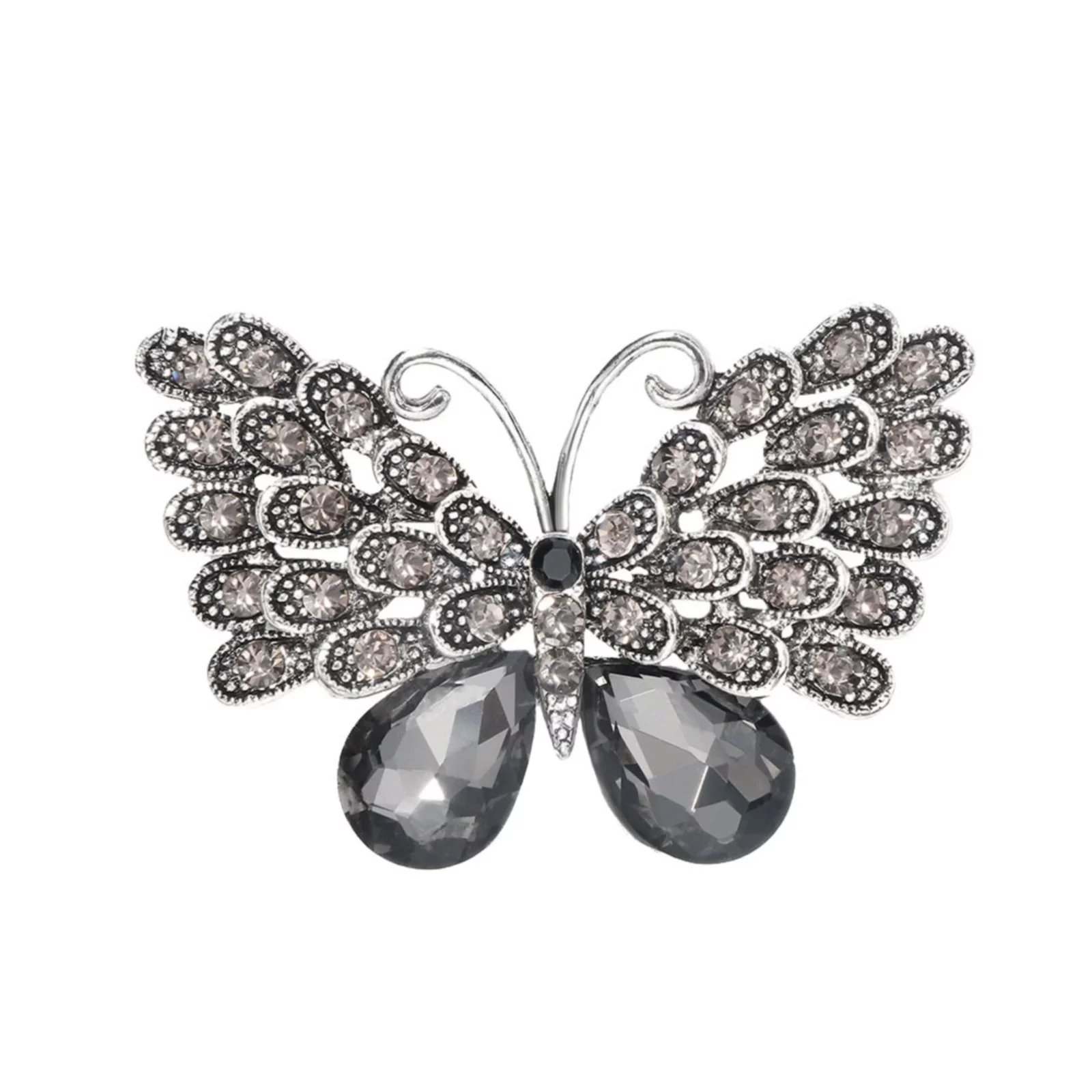 New Vintage Silver Big Butterfly Diamond Brooch Fashion Fine Jewelry Brooches Women Back for Metal for Crafts Antique Brooch Brooch for Men Womens Christmas Wedding Bouquet