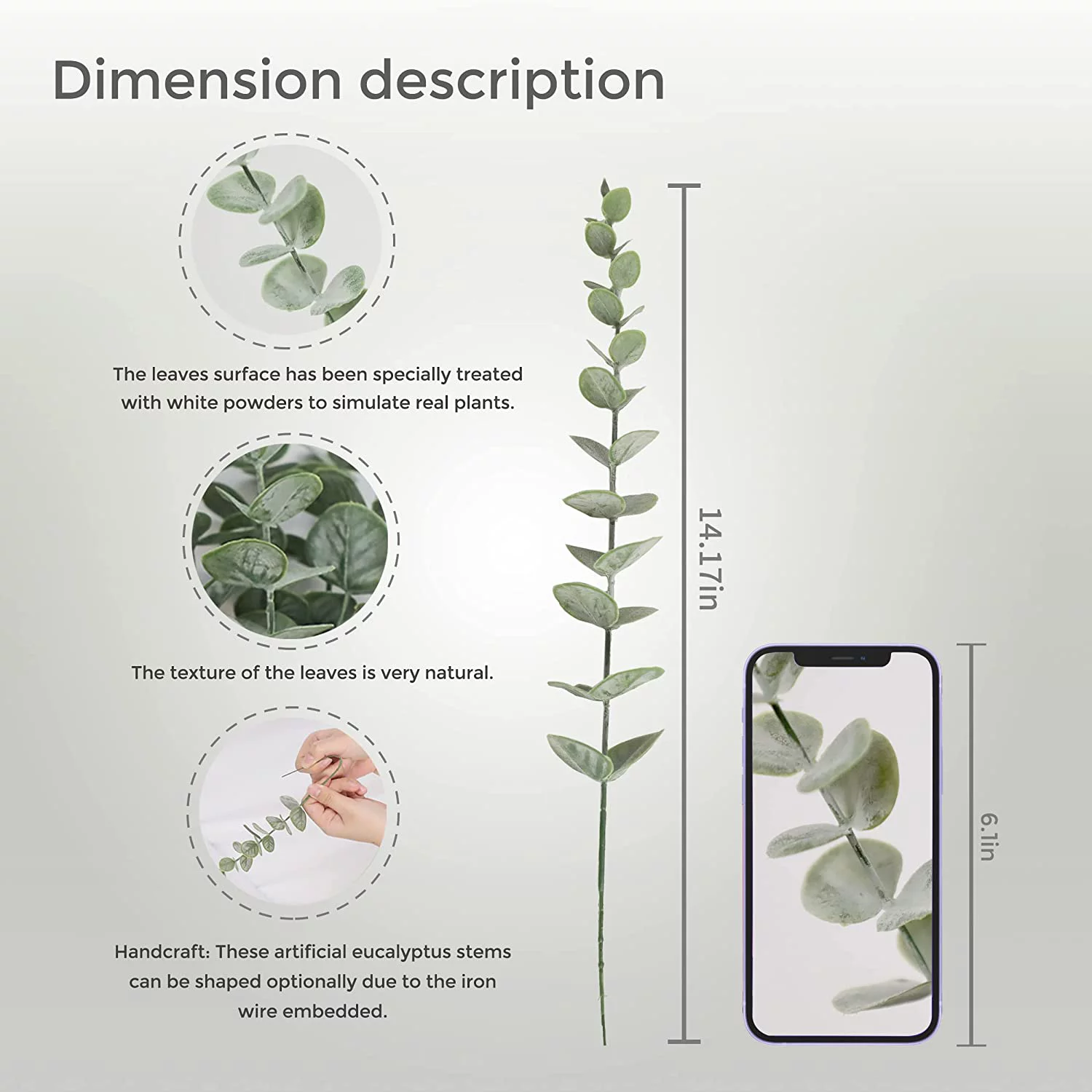 18pcs Eucalyptus Stems Artificial Eucalyptus Leaves Stems Artificial Fake Flowers for Home Office Flowers Bouquet Centerpiece Wedding Decoration Christmas Decor 2024