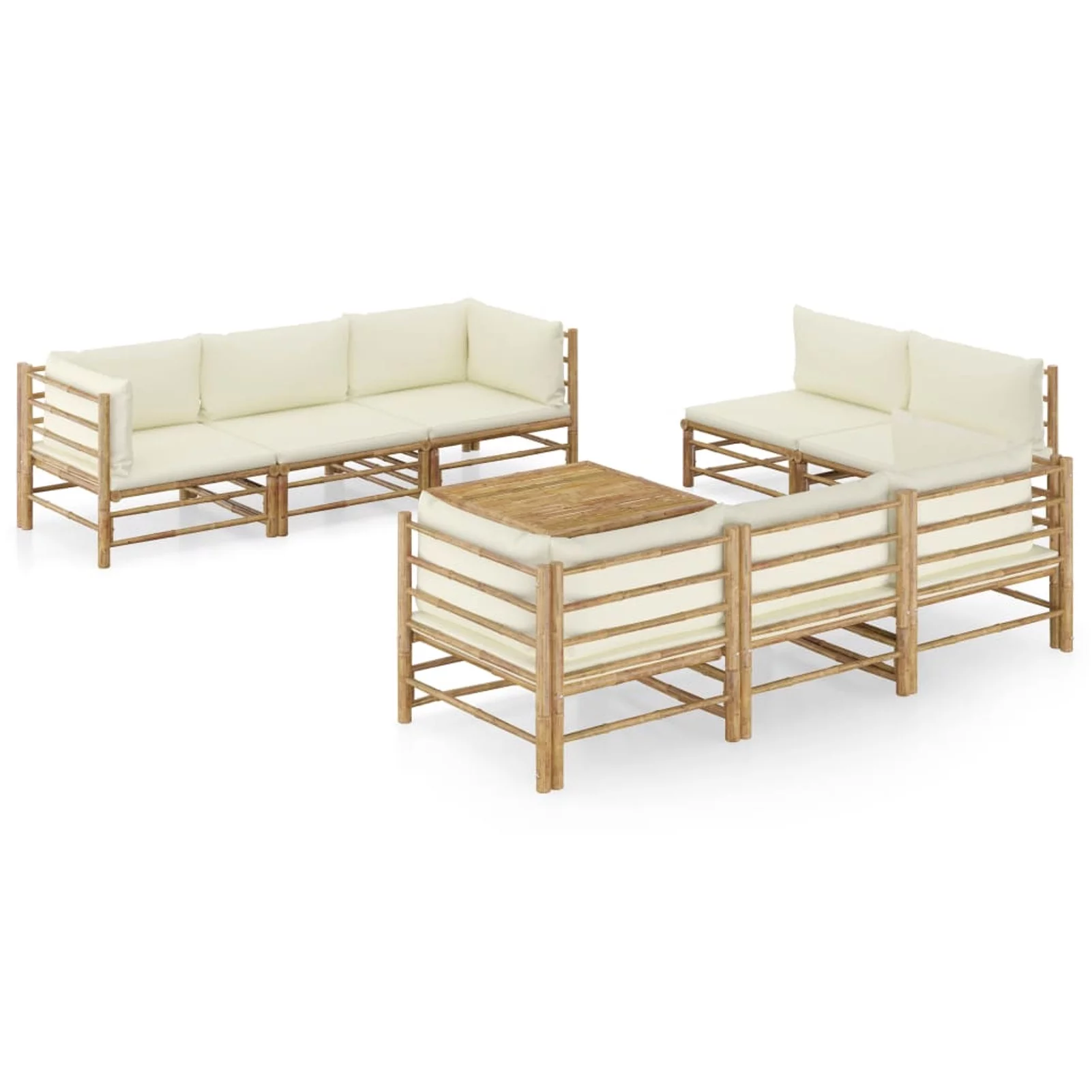 Andoer parcel,Sofa Set With Cream White Piece Patio SetFurniture Patio LazyCream White Cushions Furniture Set 9 Piece Patio Barash Zeyuan L-shaped Conversation Sofa Rewis
