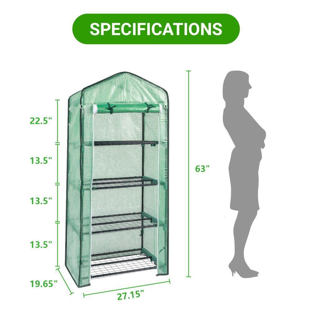 Mini Greenhouse Outdoor Portable Green House Gardening w/ 4 Tier PE Cover