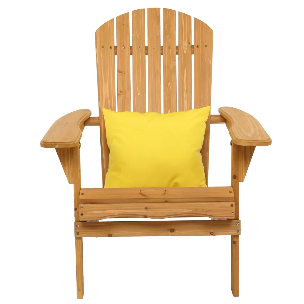 Folding Wooden Adirondack Lounger Chair Brown