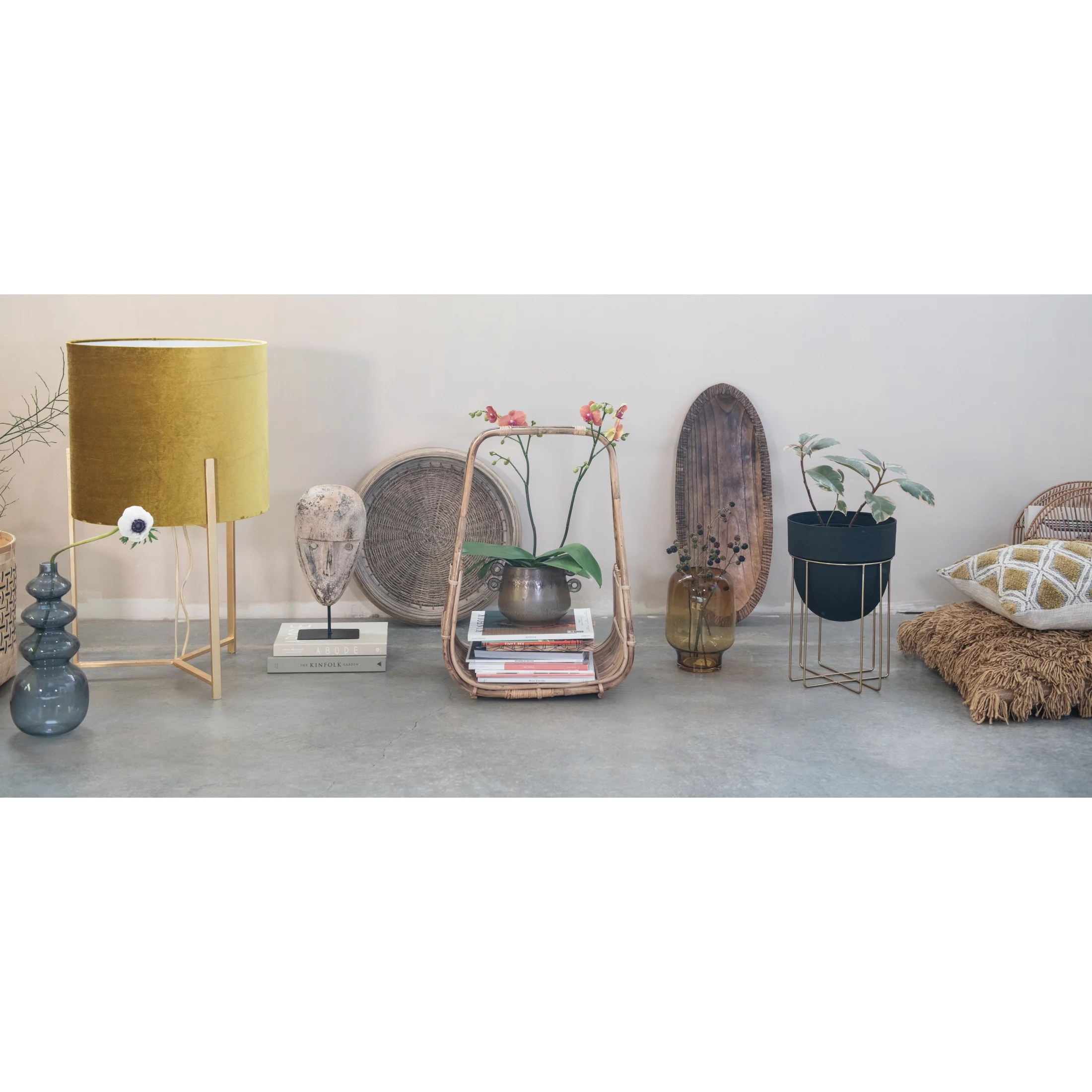 Bloomingville Rustic Stoneware Planter with Handles and a Reactive Glaze Finish