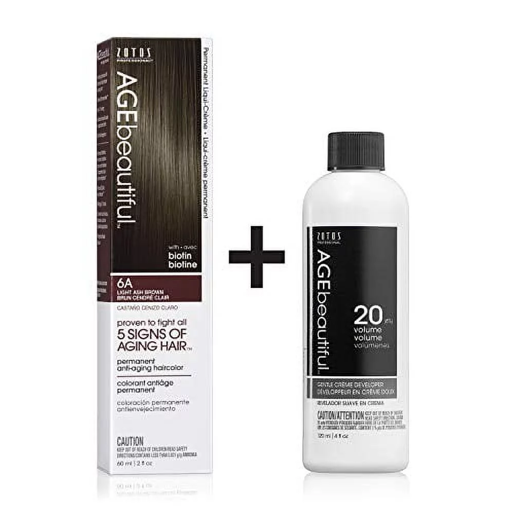 Zotos Pro Age Beautiful Permanent Liqui-Creme - 2 oz - 6A - Light Ash Brown
