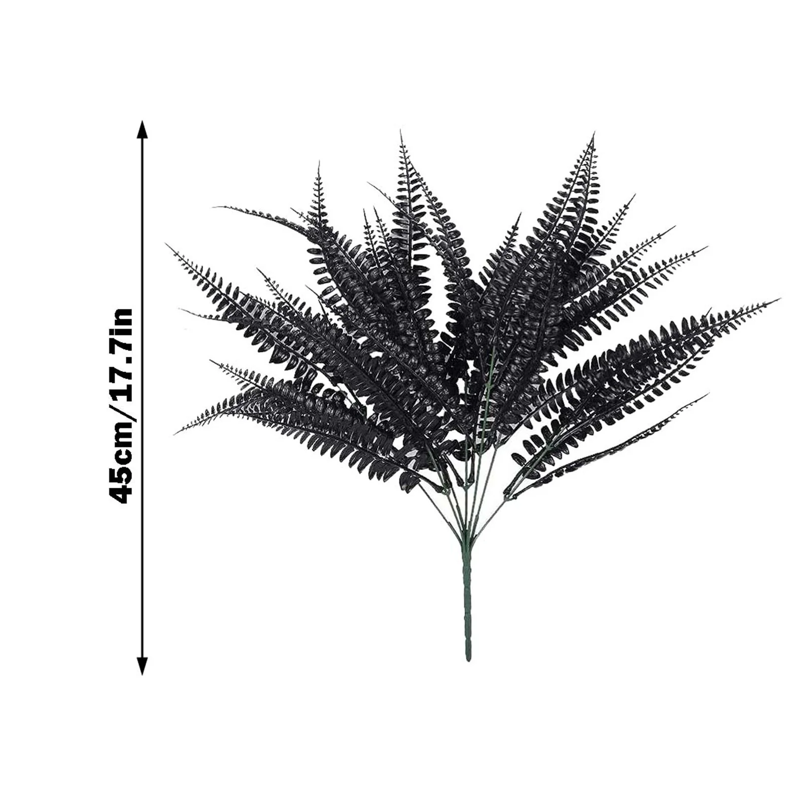 Carnations Flowers Artificial Black Fern Indoor Outdoor Decorative Material Long Term Use Shrub Fern Potted 4/12pc