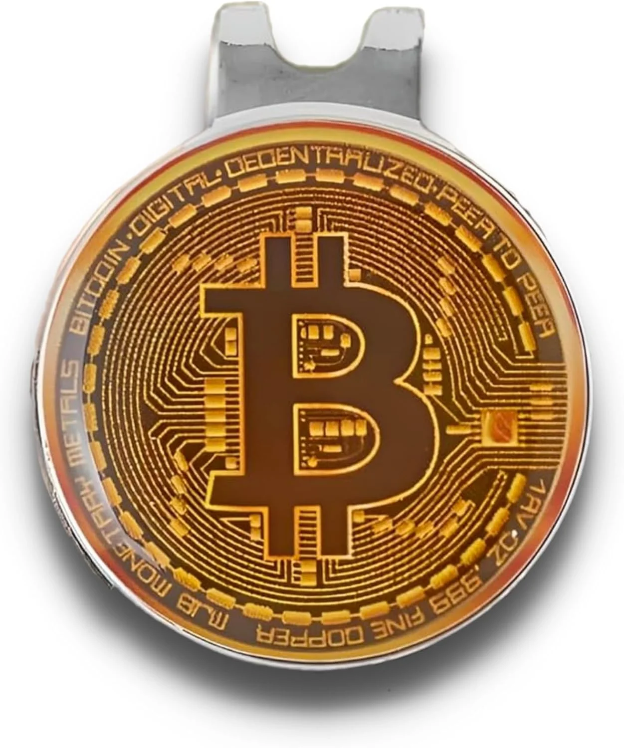 HODL 21 Bitcoin Golf Ball Marker with Magnetic Hat Clip Set - Men's and Women's Golf Accessories and Gift Ideas - 2 Bitcoin Ball Markers - Removable Attaches Easily to Golf Cap