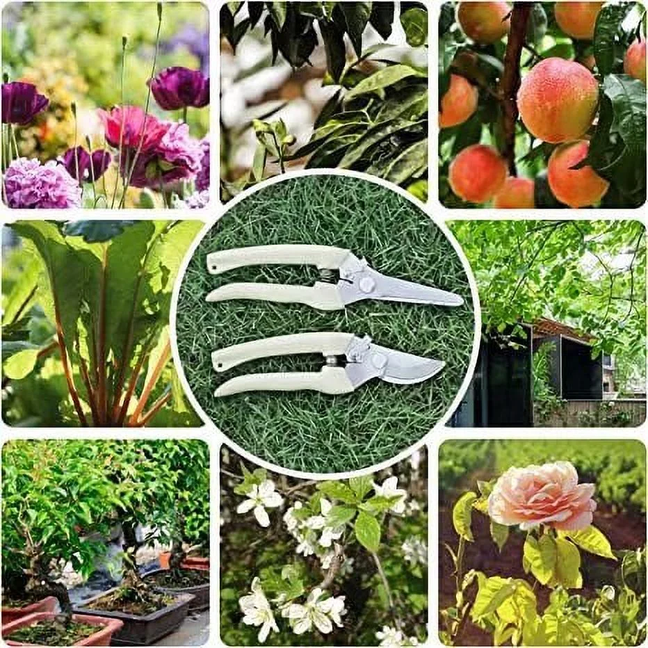Premium garden shear plant scissors for cutting floral, rose, hedge and flower stem, lightweight pruners, sharp garden clippers