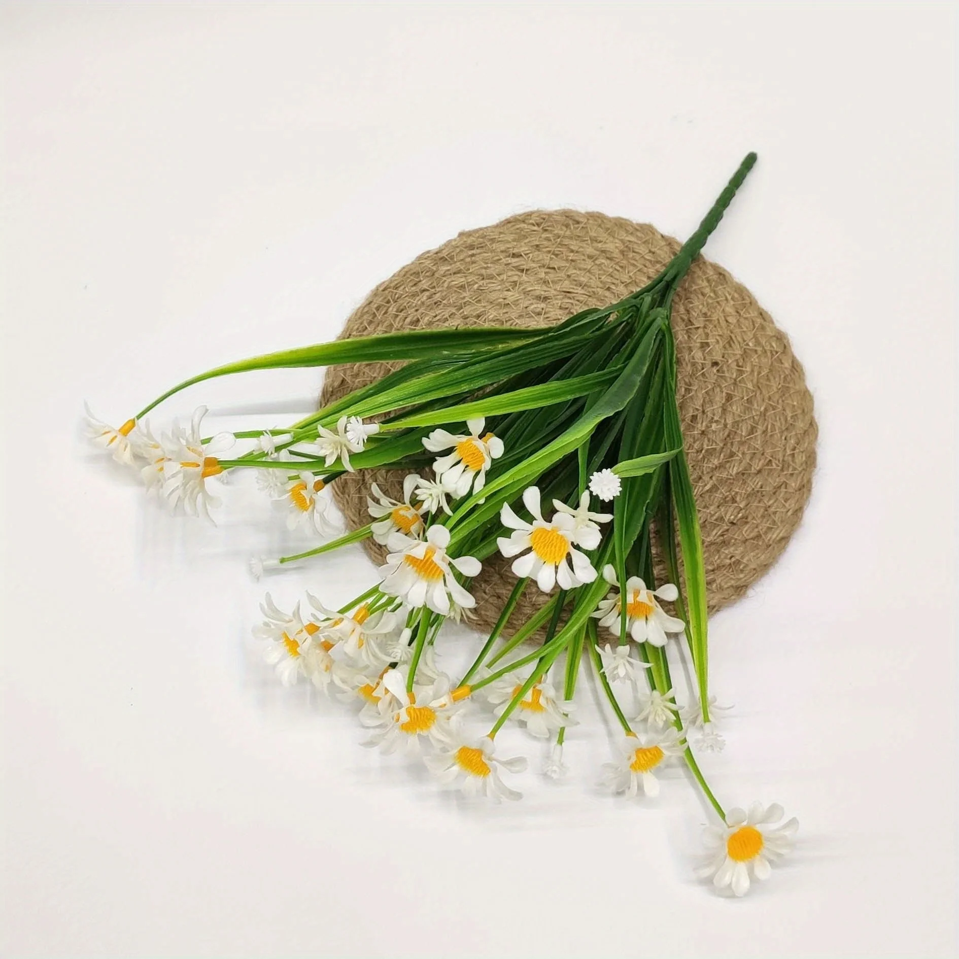 10 Bundles Artificial Daisies Flowers Outdoor Fake Plants Daisy Fake Foliage Greenery Faux Plants For Graves Hanging Outside Planter Window Box Wedding Decoration