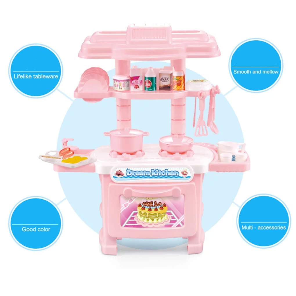 Dido Kids Kitchen Toys Pretend Play Cooking Toys Tableware Sets Baby Toddlers Kitchen Simulation Toys