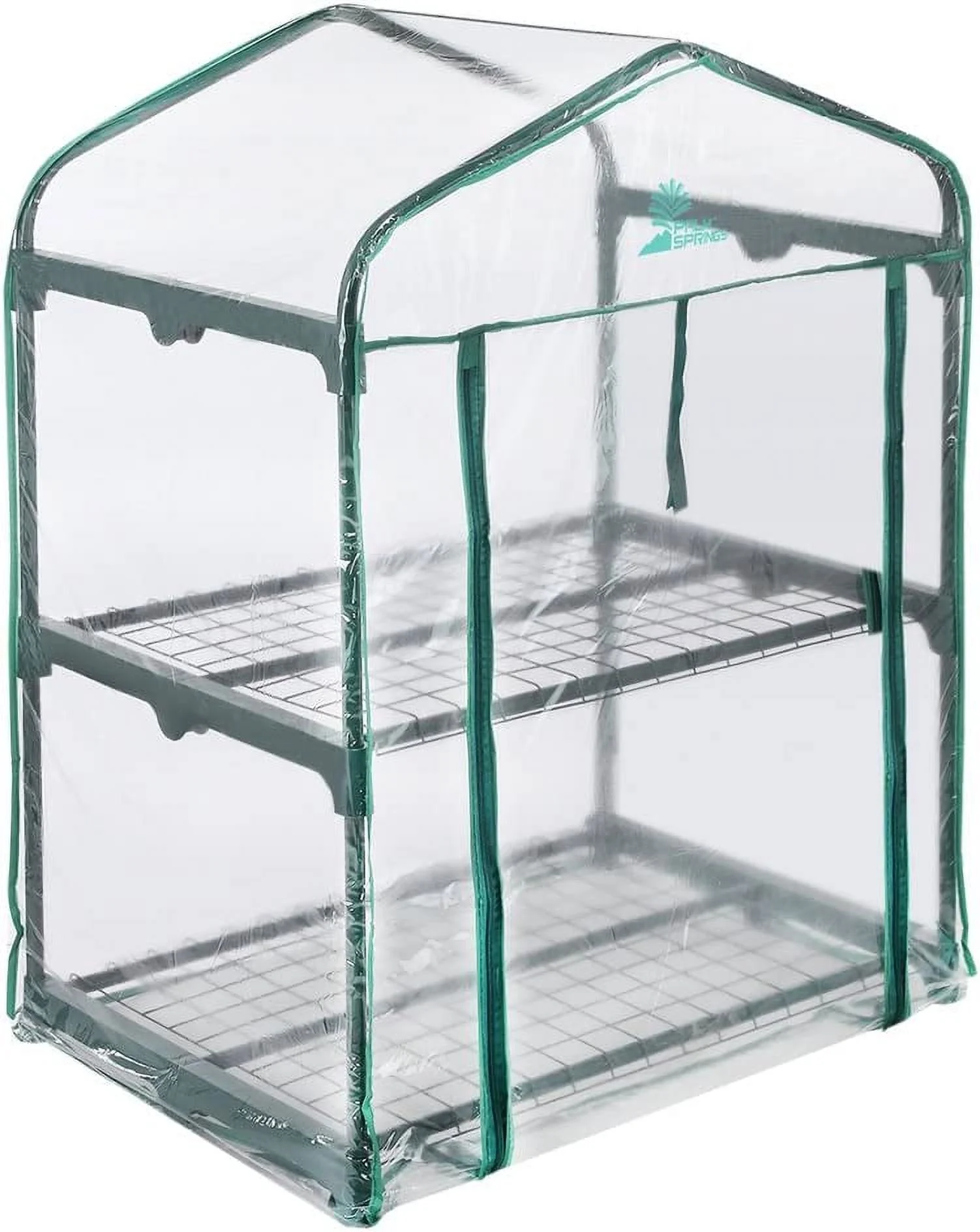 2 -Tier Mini Greenhouse With Cover And Roll-Up Zipper Door
