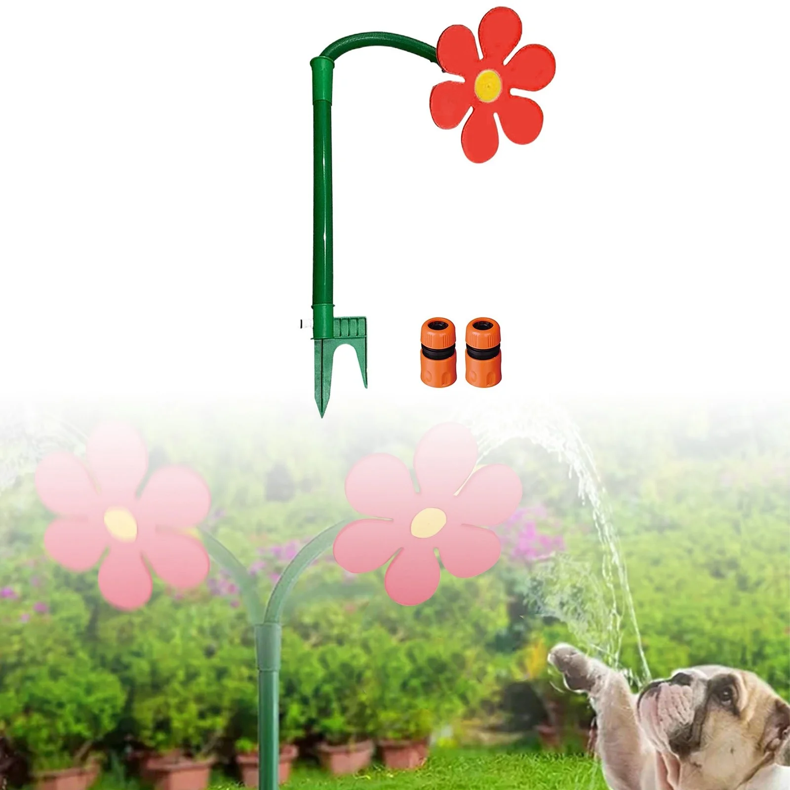 Daisy Flower Sprinkler Convenient Floor Mounted Sunflower Sprinkler Watering Device Flower Watering Nozzle Small Pad Irrigation Sprinkler Hoses Smart Water Timer Grass Water Sprinkler Outdoor Play Pad