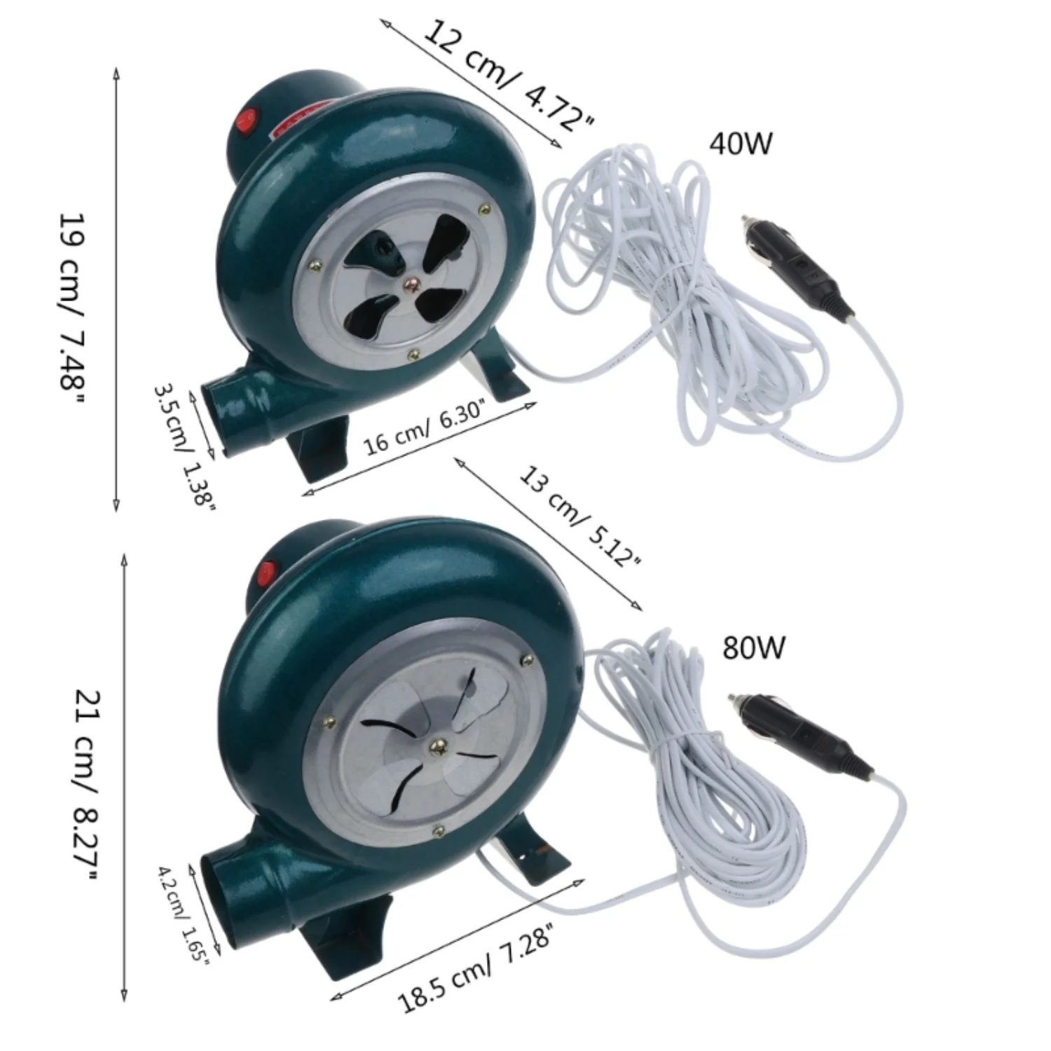 12V Car Smelting Metal Fan BBQ Blower 40W/80W Charcoal Chimney Starter Cooking Barbecue Fan with ON OFF