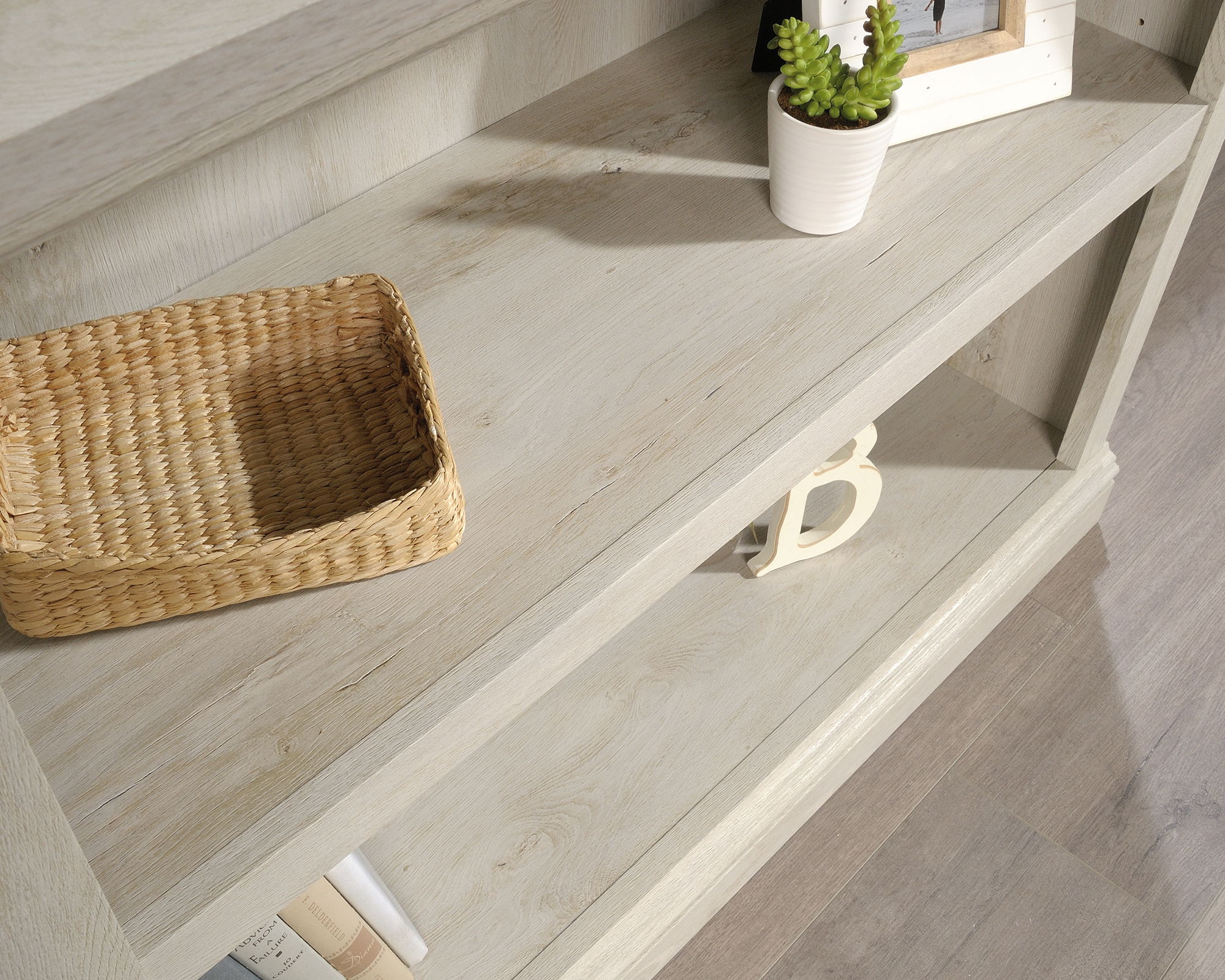 Sauder Select 2-Shelf Bookcase Chalked Chestnut