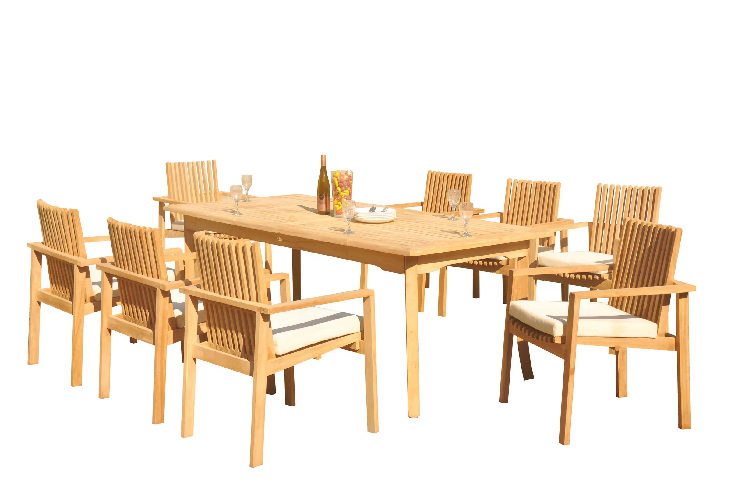 Grade-A Teak Dining Set: 8 Seater 9 Pc: 83
