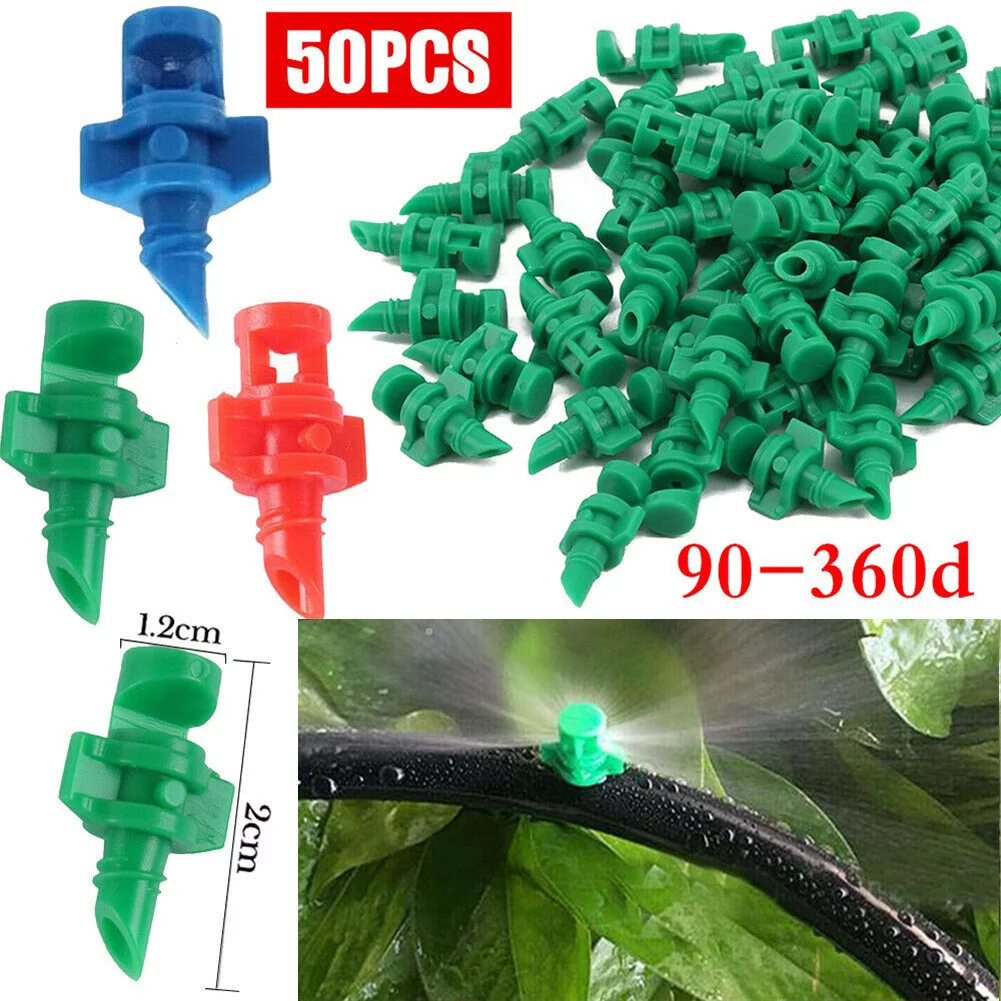 50PC Micro Spray Jets 90-360d Watering Spray Misting Nozzle Sprinkler Irrigation
