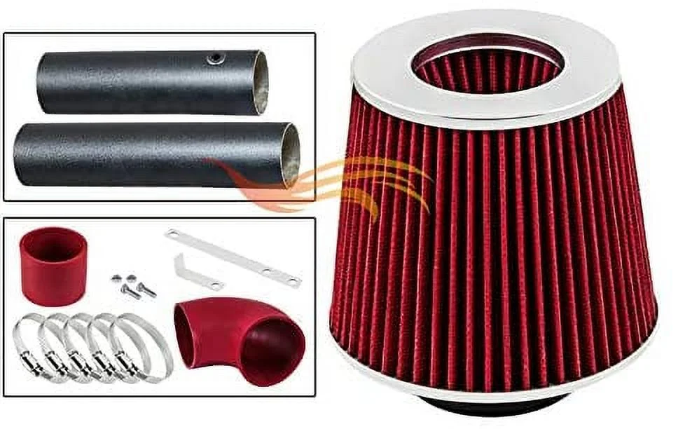 RW SERIES - MATTE BLACK PIPE RED - SHORT RAM INTAKE Compatible For 04-08 ACURA TL/RL