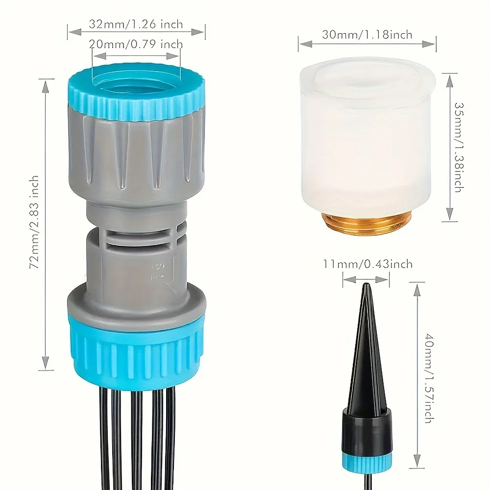 1 set of automatic drip irrigation device  equipped with 10 drip  micro irrigation system 3/4 in adapters  gardening tools