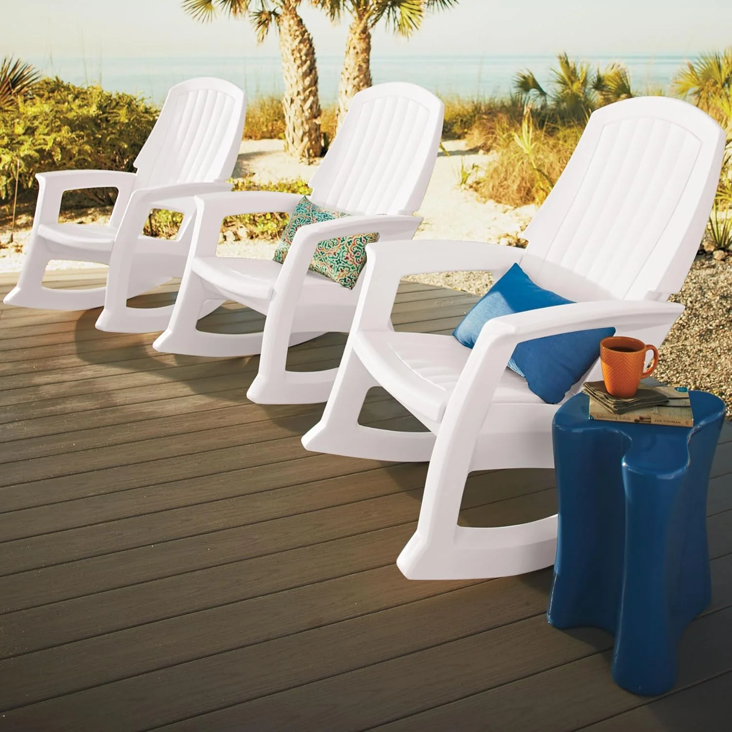 Oversized 600 Lbs. Weight Capacity Resin Rocker, Green