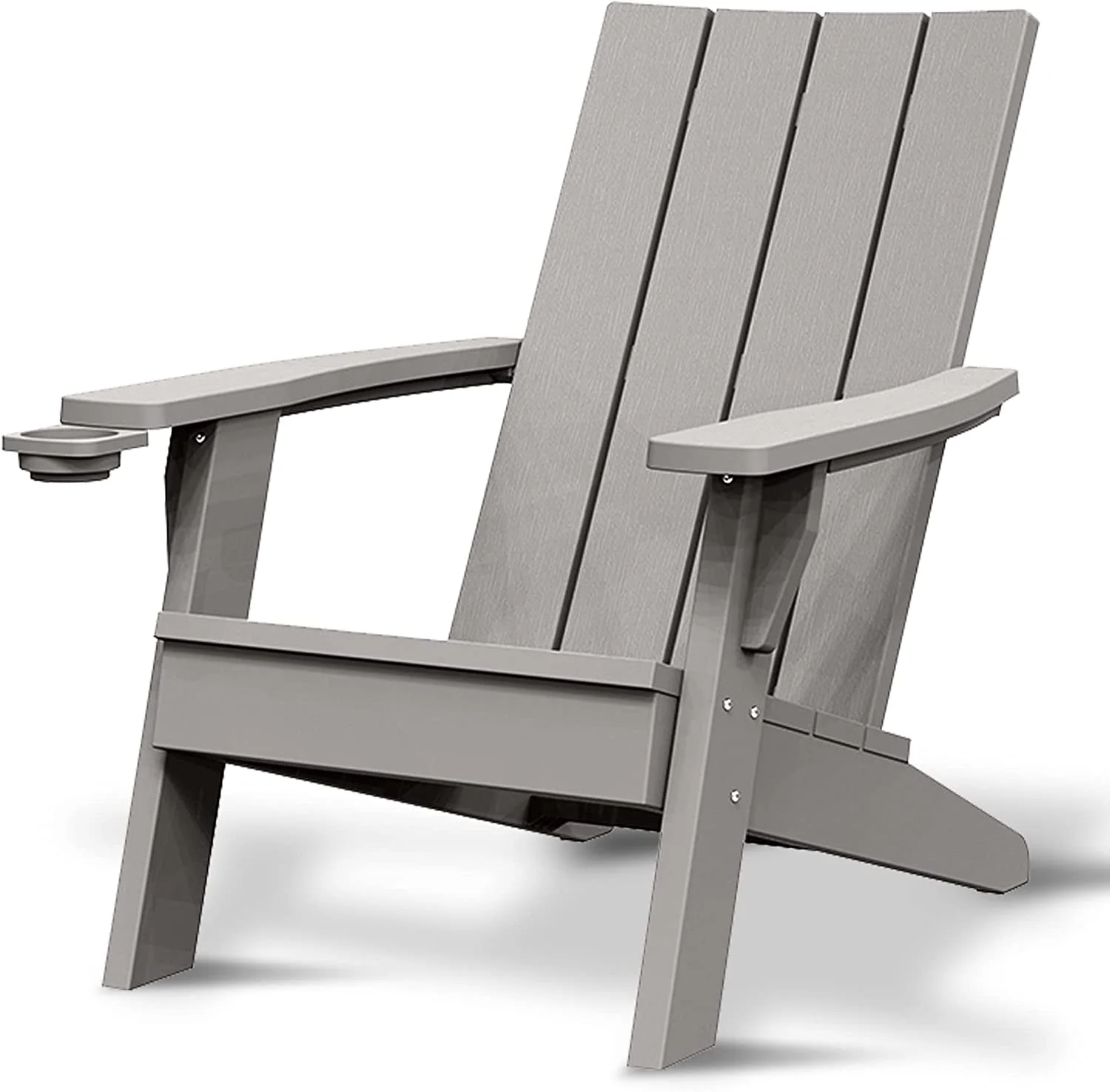 SereneLife Home Wooden Adirondack, Outdoor Patio Lounge Chairs for Fire Pit, Yard, Garden, Beach, and Backyard-Weather Resistant 300 Lb. Weight Capacity, Large, Grey