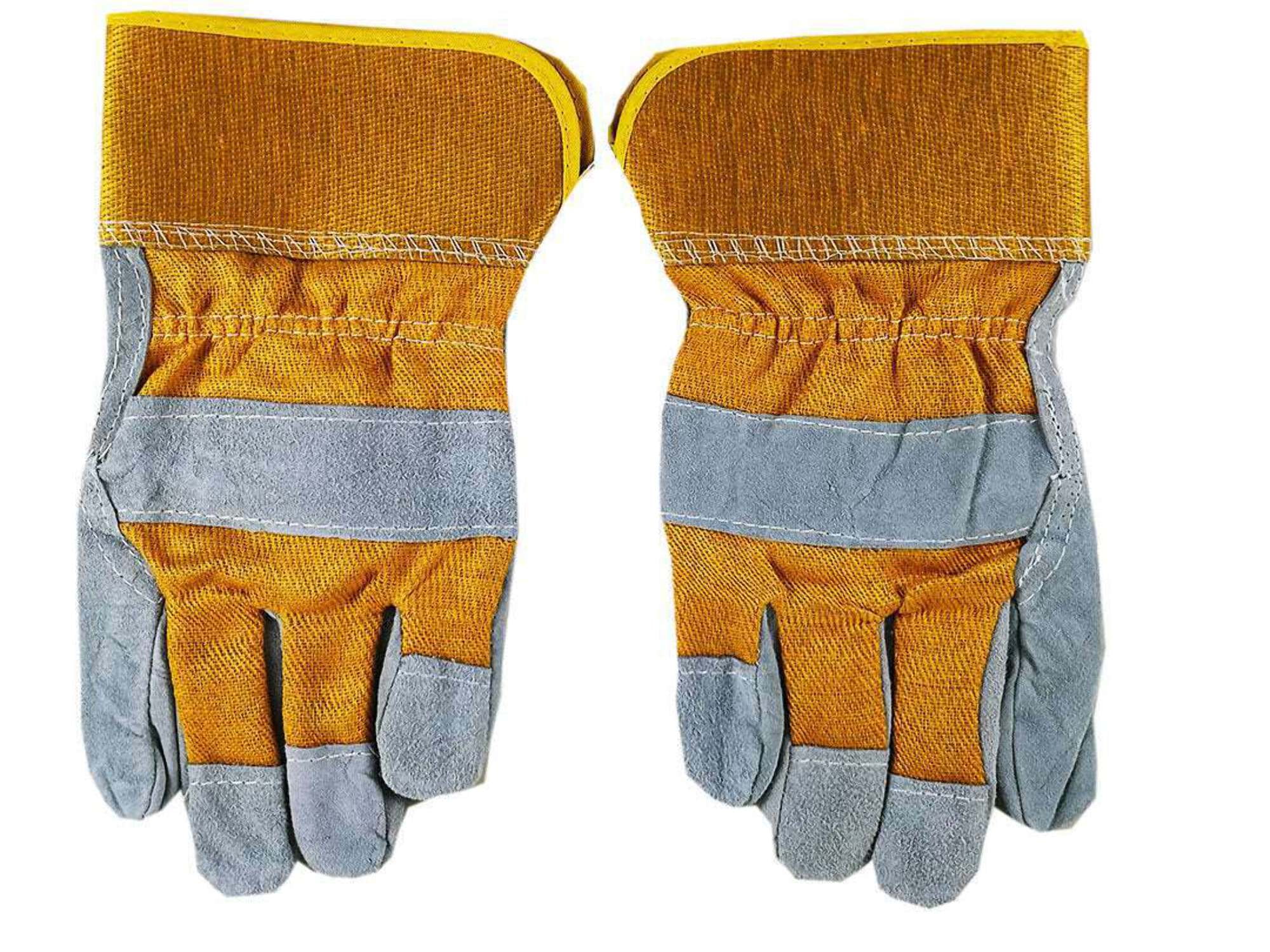 2 PACK Leather Safety Work Gloves Unisex Farmer Gardening DIY Heavy-Duty