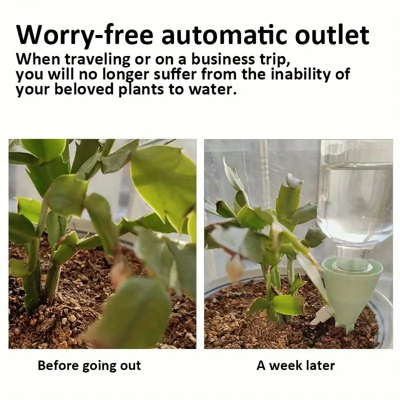 5pcs Adjustable Self Watering Spike Automatic Drip Irrigation System For Plants Flower Greenhouse（Green）