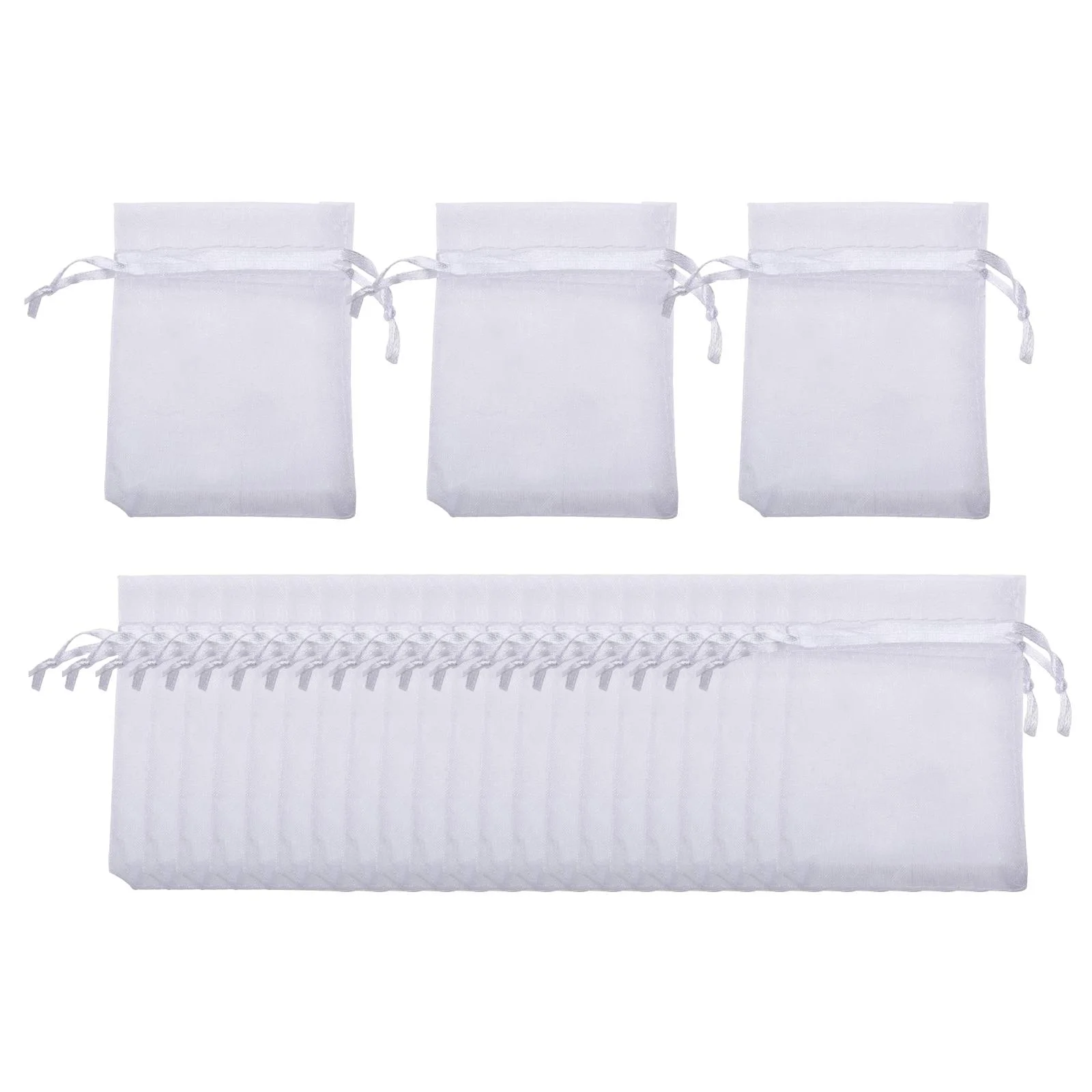 Colaxi 100 Pack Fruit Protection Netting Bags Drawstring Fruit Netting Bags Easy to Put on Fruit Cover Bags Protector for Mangoes , White
