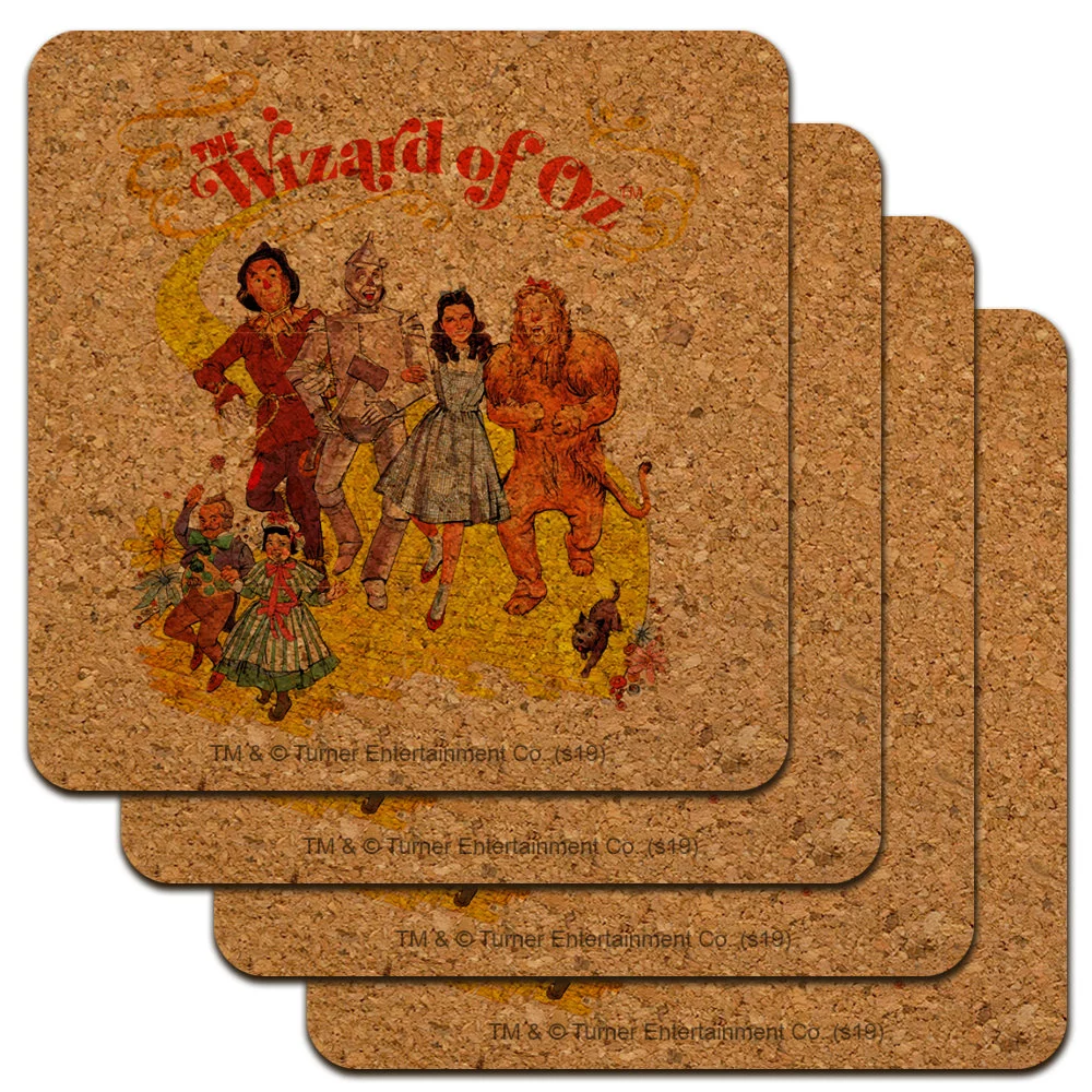 The Wizard of Oz Yellow Brick Road Low Profile Novelty Cork Coaster Set