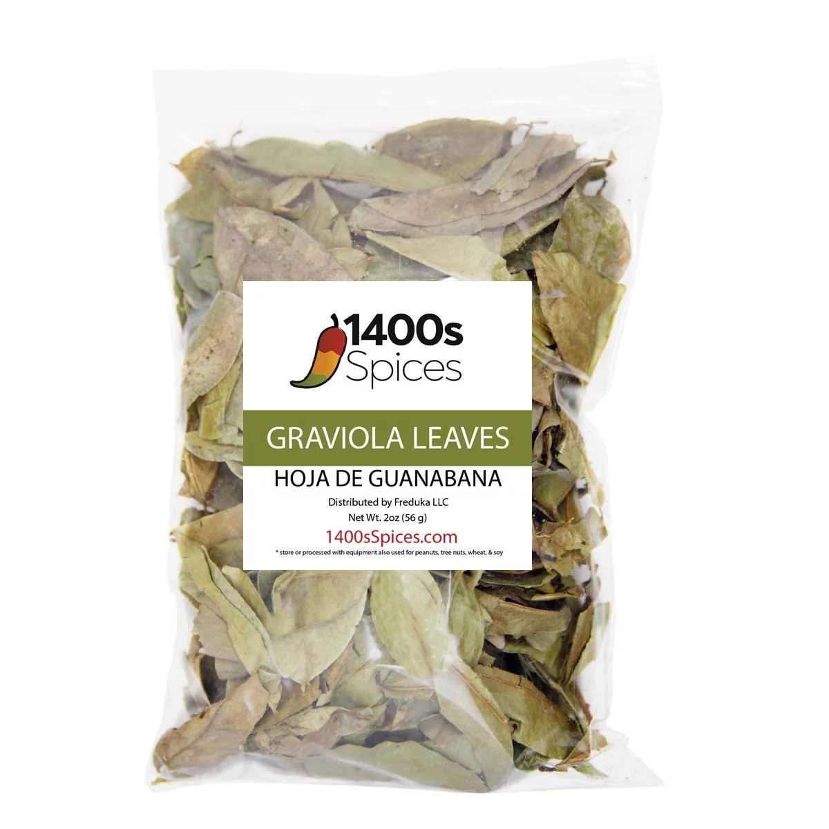 2oz Dried Soursop Tea Leaves, Graviola Loose Leaf Herbal Tea Dried, Hojas de Guanabana by 1400s Spices
