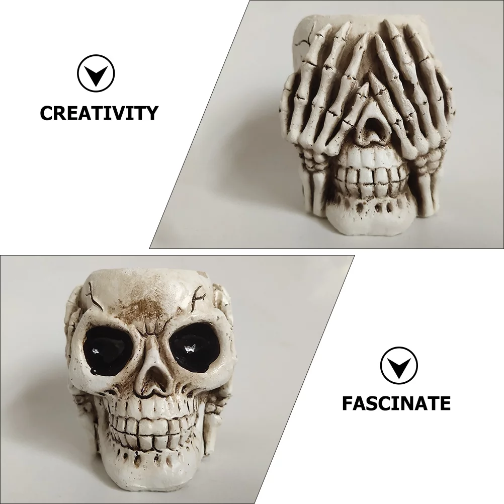 Guichaokj 3Pcs Skull Shape Flower Pots Flower Holders Planter Resin Planers Home Supplies