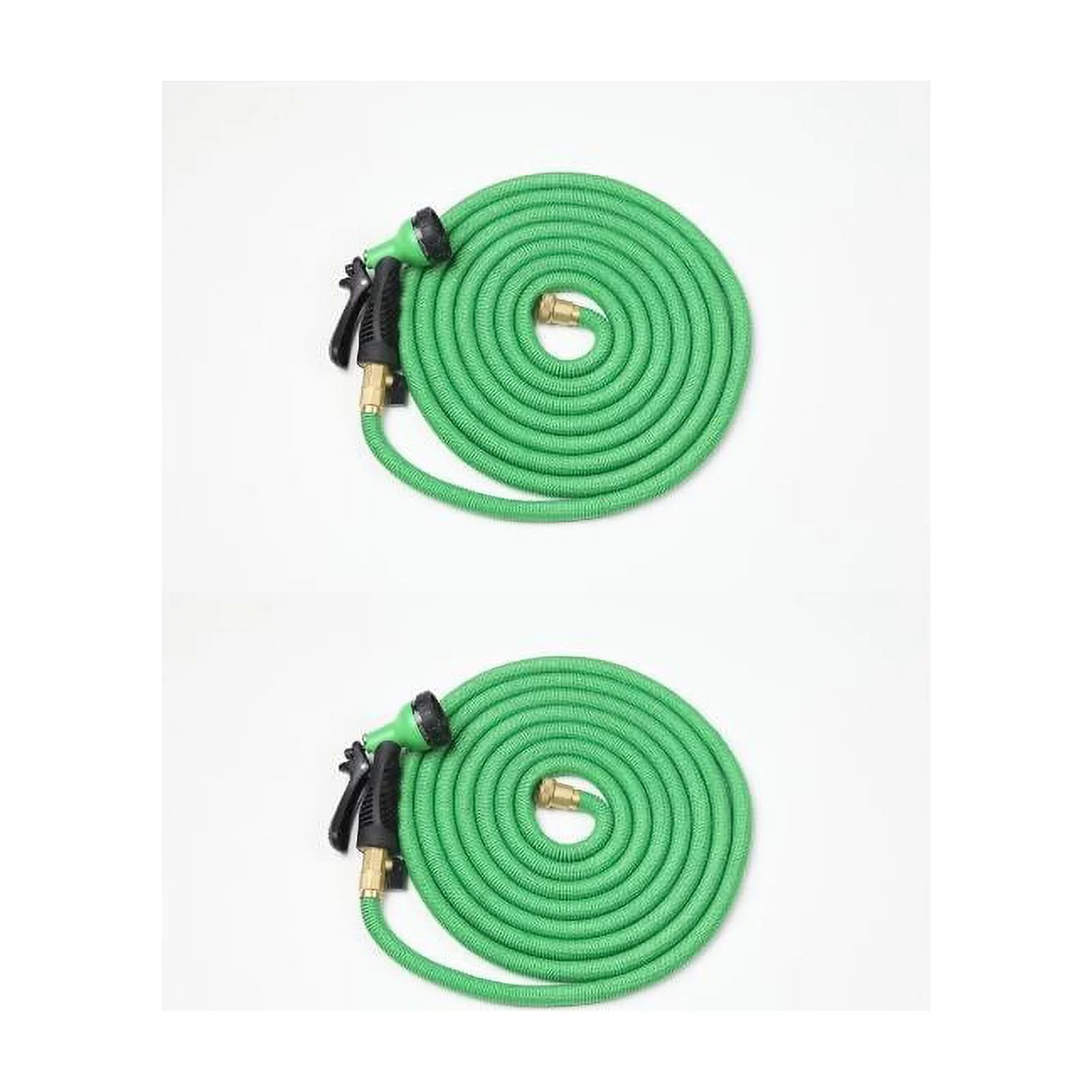LuxenHome Set of 2 50ft Green Garden Hose