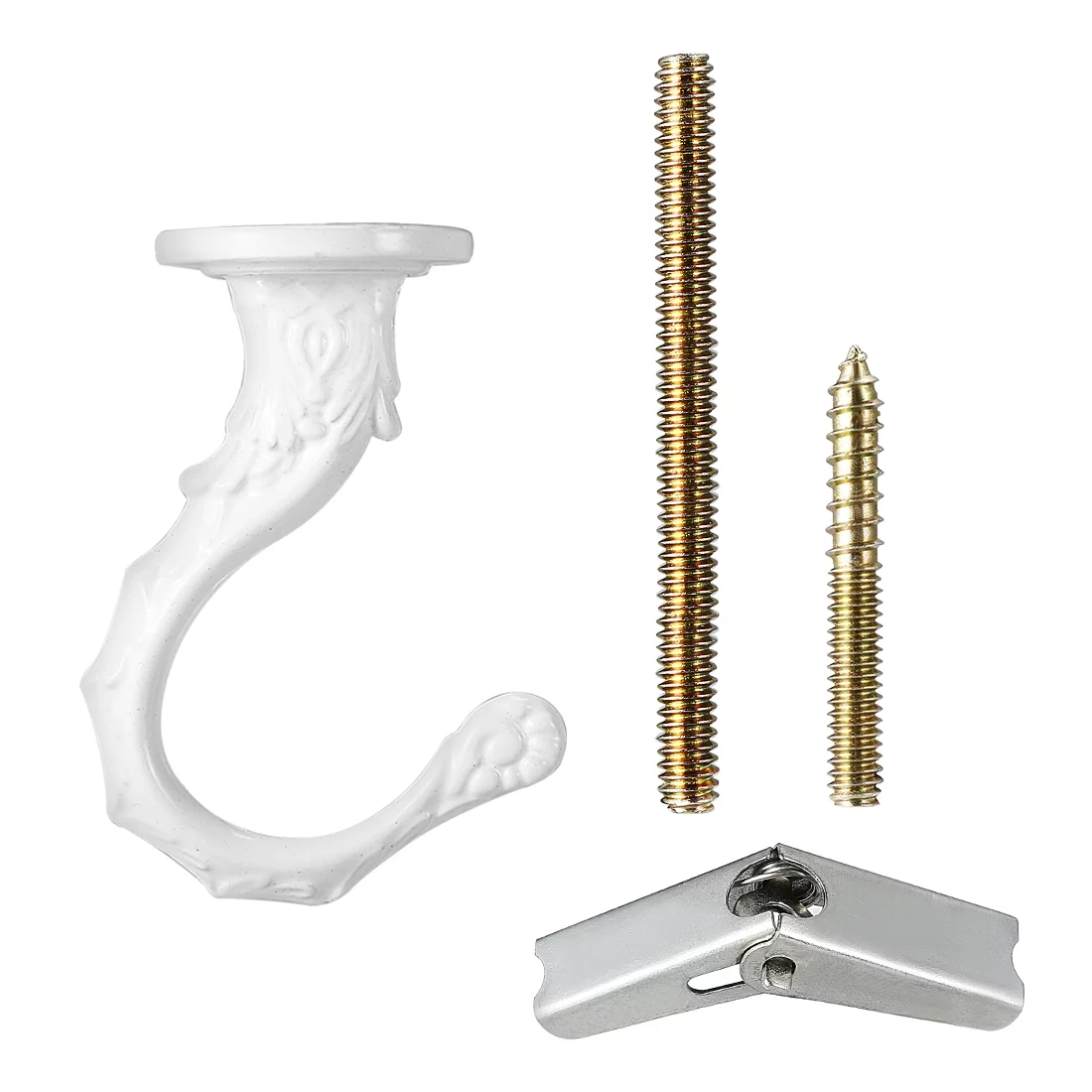 Uxcell Swag Metal Hook Kit Plant Hanging Ceiling Hook White Finish