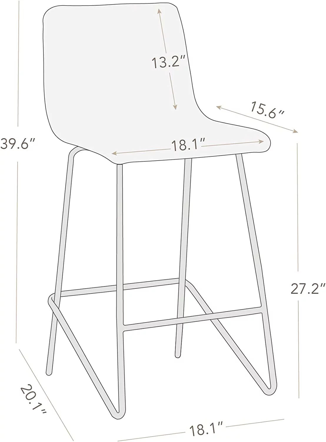 Bar Stools Set of 2 with 26