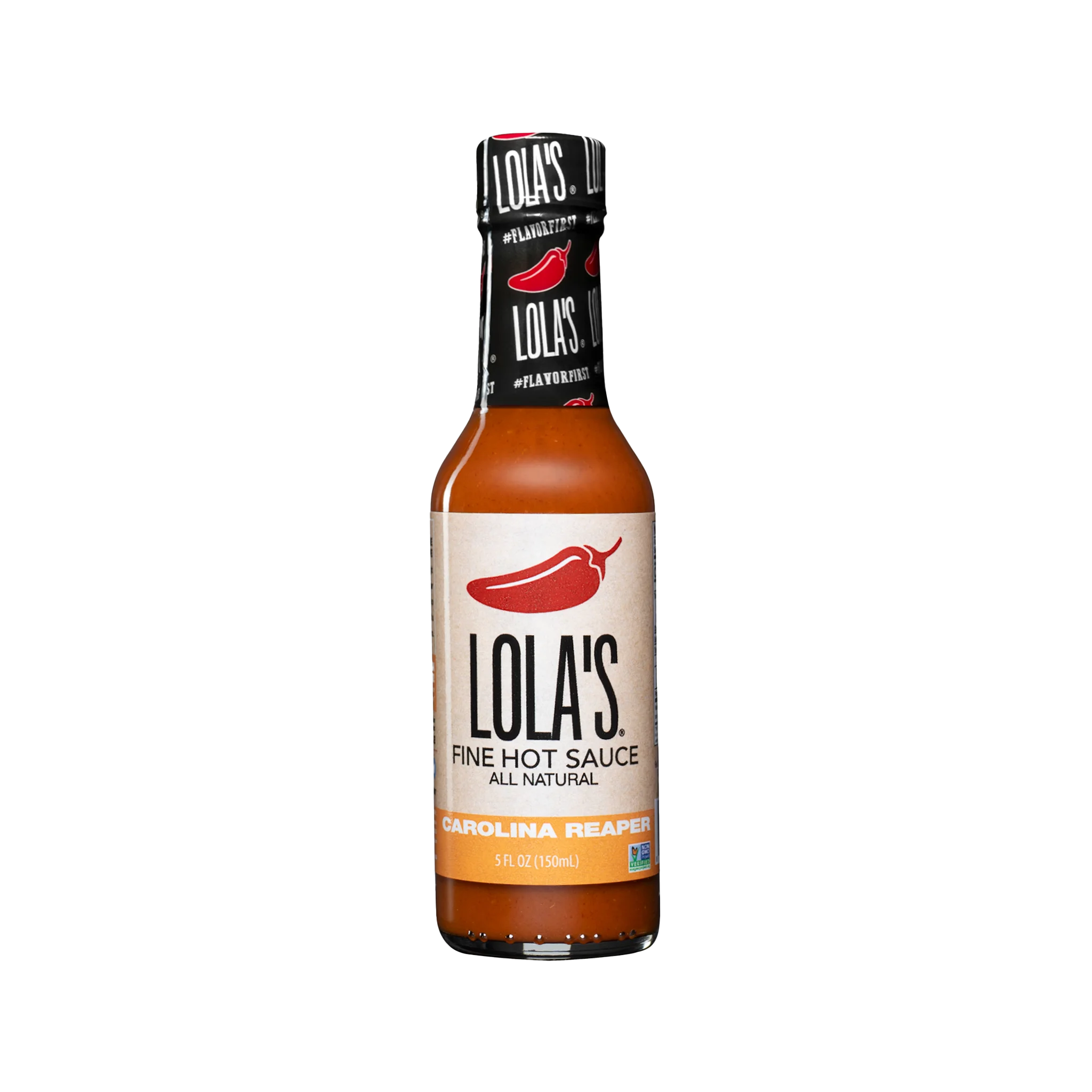 Lola’s Fine Hot Sauce - Carolina Reaper | 5 Fl Oz | Signature Family Recipe | All-Natural, Gluten-Free, Keto | Created With Carolina Reaper Peppers, Garlic, Lime