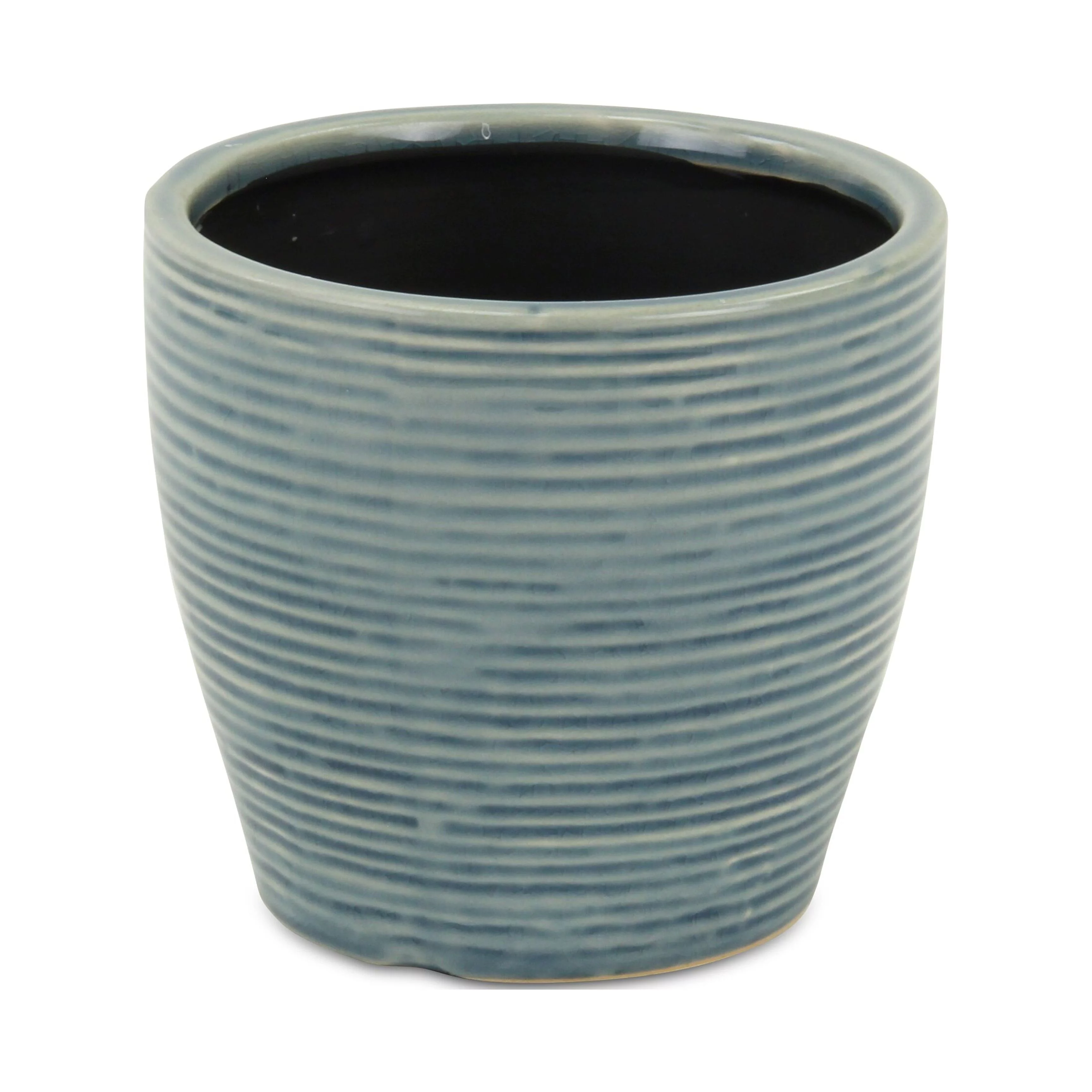 Cheungs Livia Blue Ceramic Rippled Pot Large