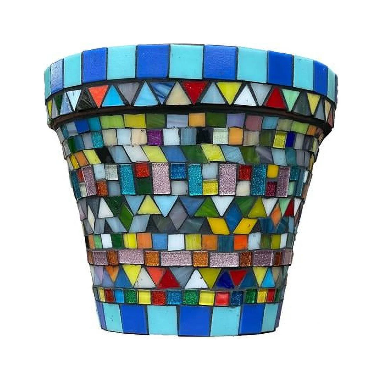 The Happy Nuggets AA1002 7 in. Mosaic Outdoor Pot