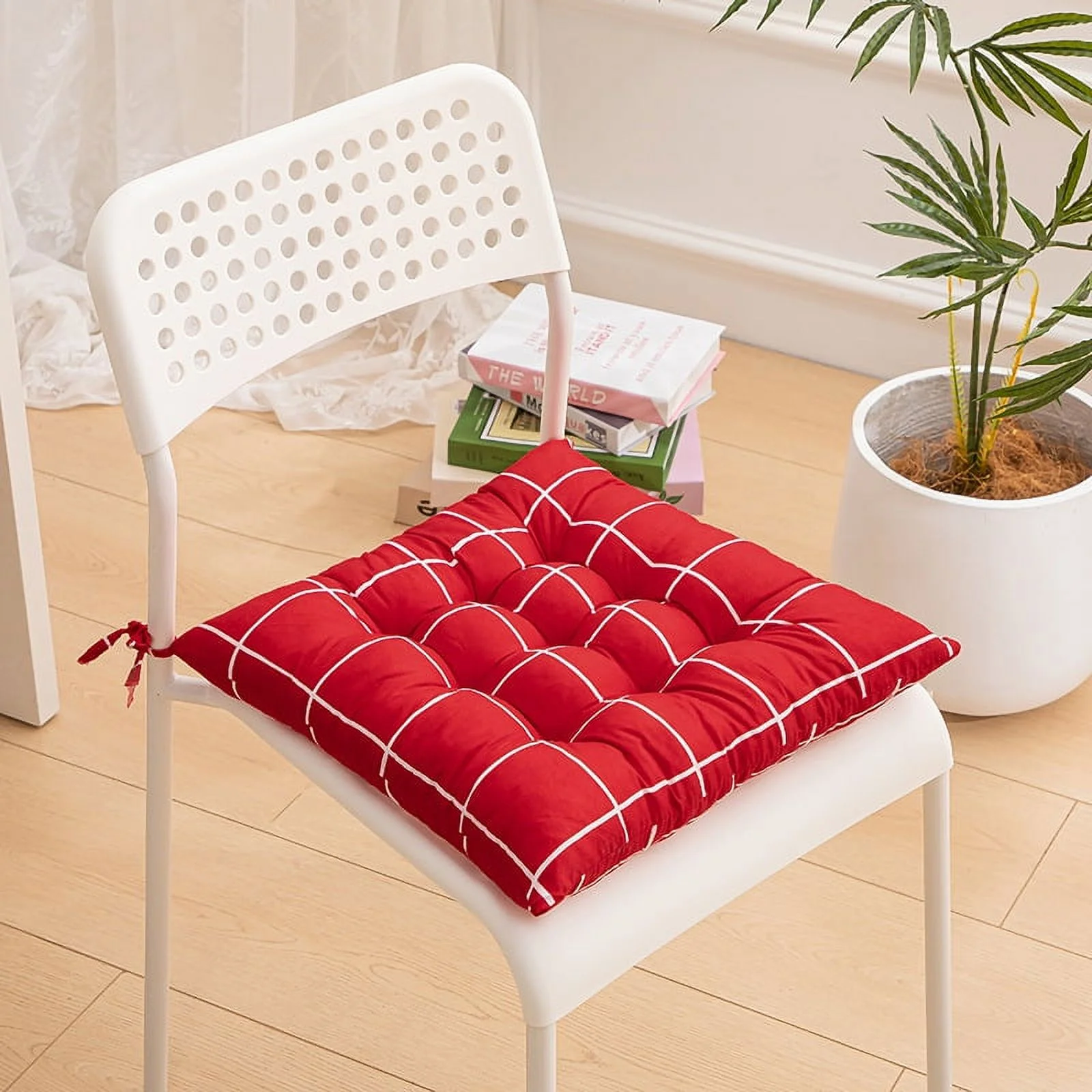 NAMZI Seat Cushion Garden Patio Home Kitchen Office Thicken Comfy Seat Cushion, red 16