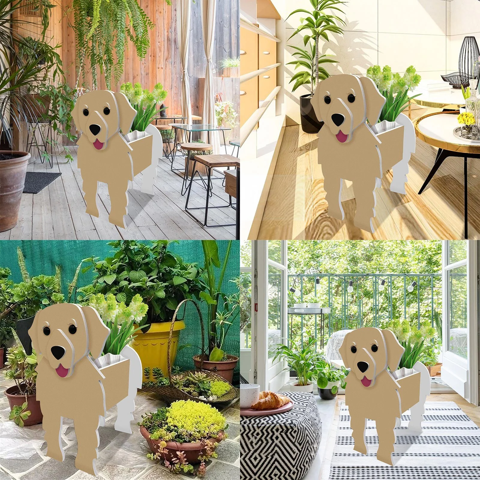 SIfdSeng Garden Flower Pot Dog Yak Cow Cute Animal Flower Pot Flower Pot Dog Flower Pot Storage Container Dog Flower Pot Garden Pet Dog Storage Pot Decorative Ornament Animal Shape Flower P 836