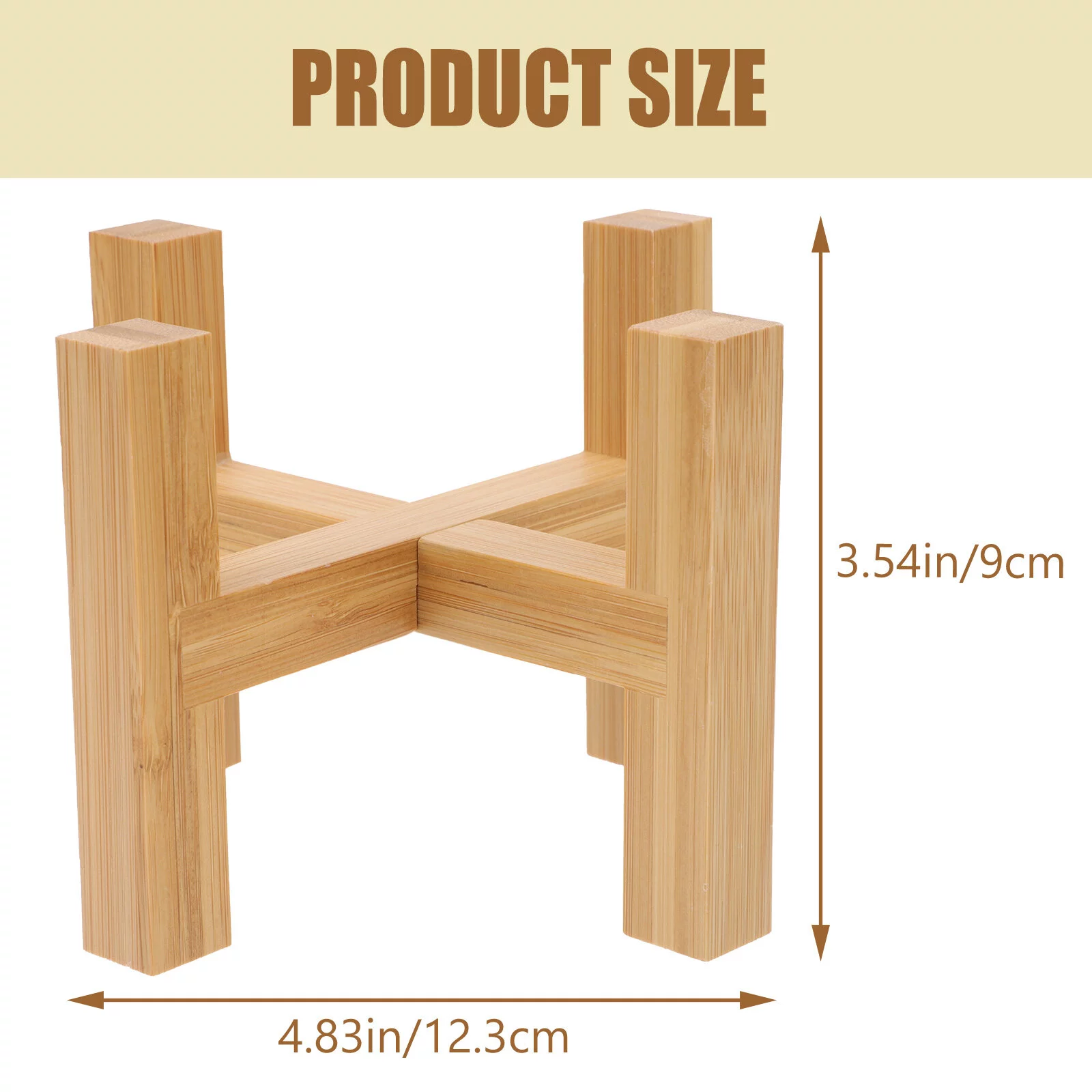 Gongxipen 1 Set Decorative Flowerpot Holder Wooden Plant Pot Base Four-legged Flower Rack