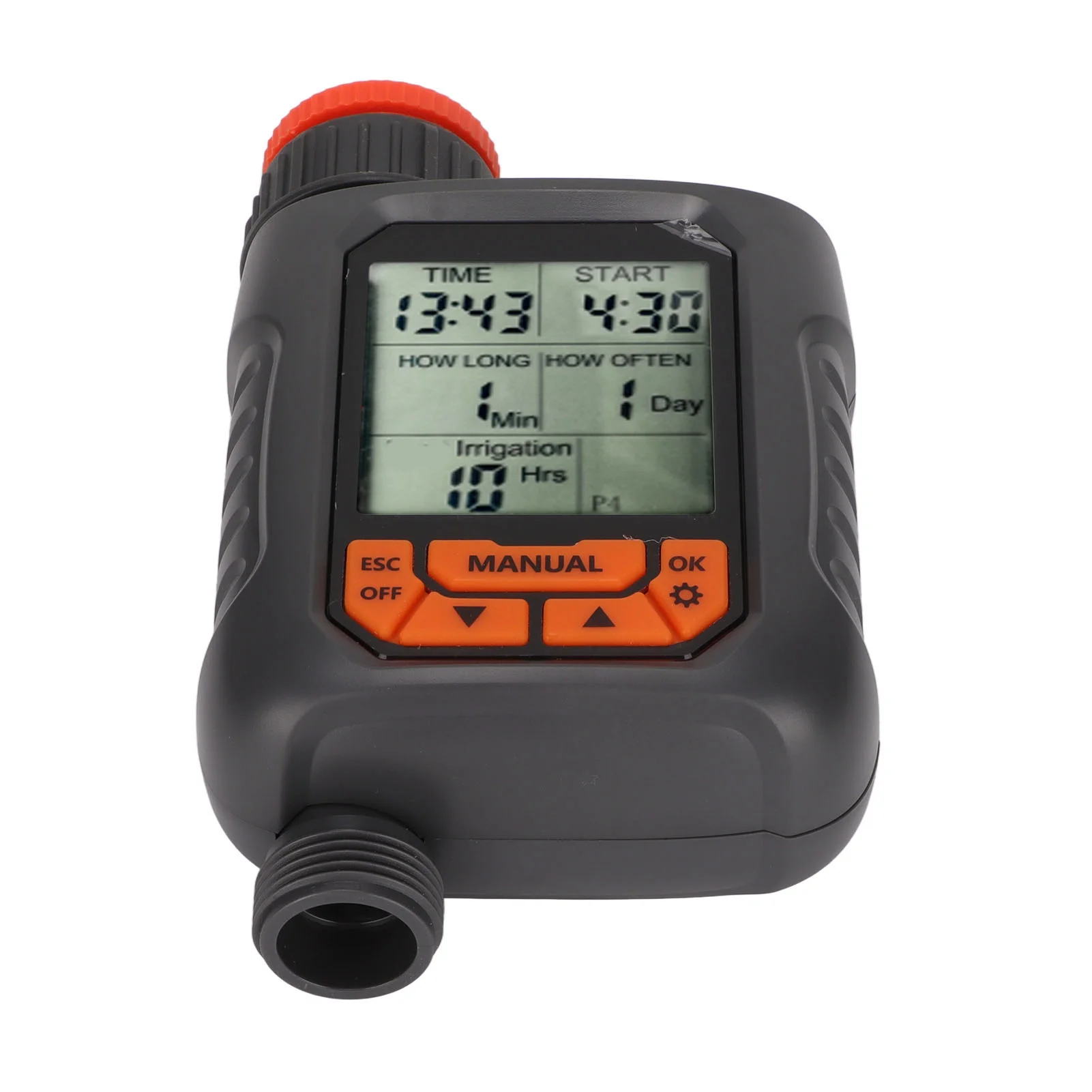 Ouitble Sprinkler Timer Irrigation G3/4 Sprinkler Timer IP65 Waterproof Large LCD Display Digital Irrigation Controller with Copper Adapter