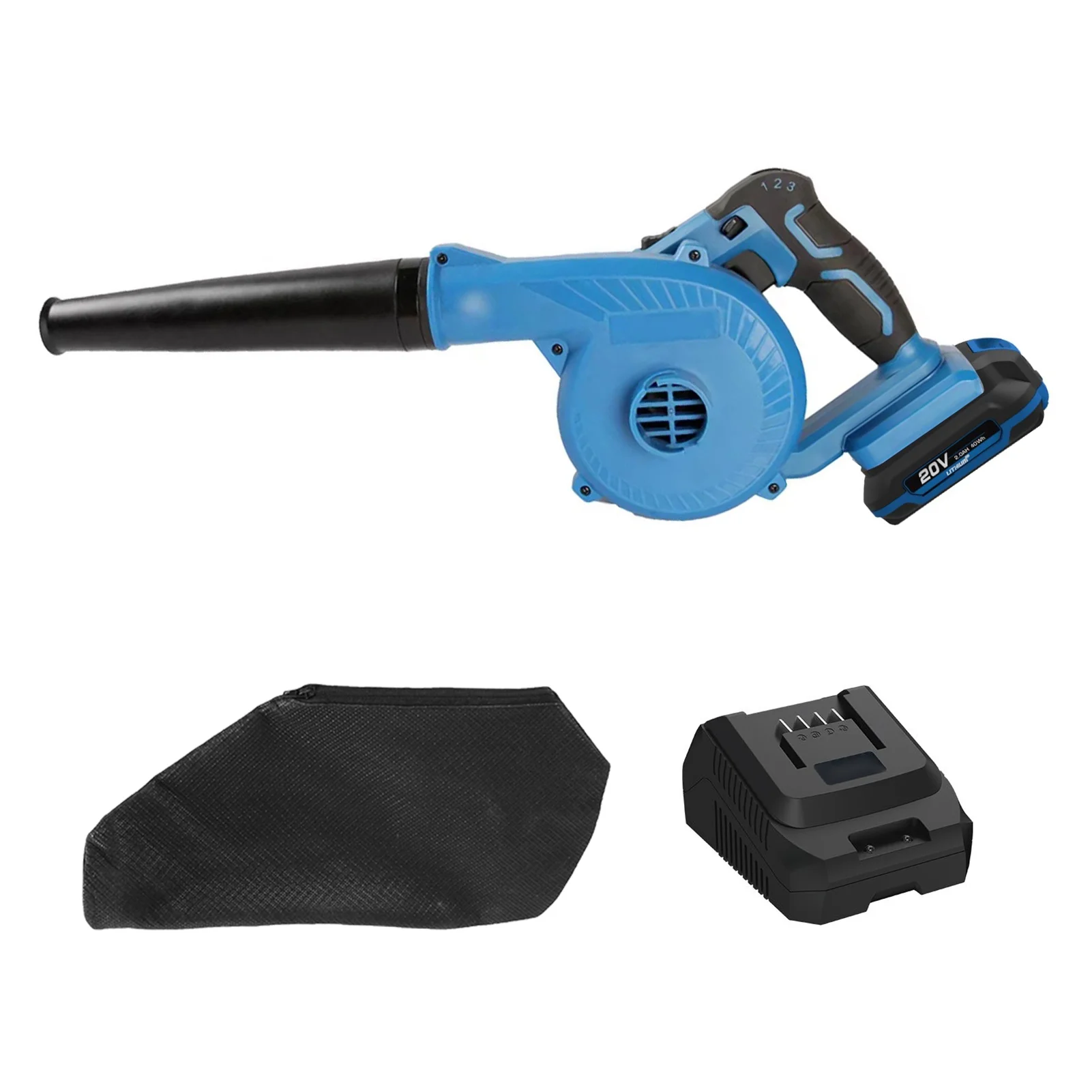 Geevorks Dust blower,2.0 Ah Lithium Blower Kit 20 3 Variable Speeds Ah Lithium Battery Lithium Battery Fast V 2.0 Ah Blower Blower Kit Leaf Blower Jobsite Kit 20 V 20 V 2.0 Fast r 3 QISUO