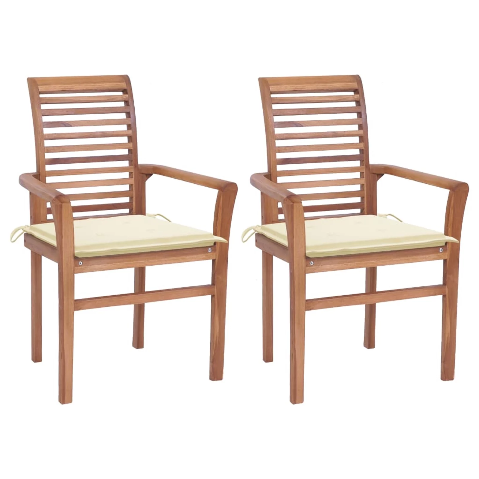 Walmeck Dining Chairs 2 pcs with Cushions Solid Teak Wood