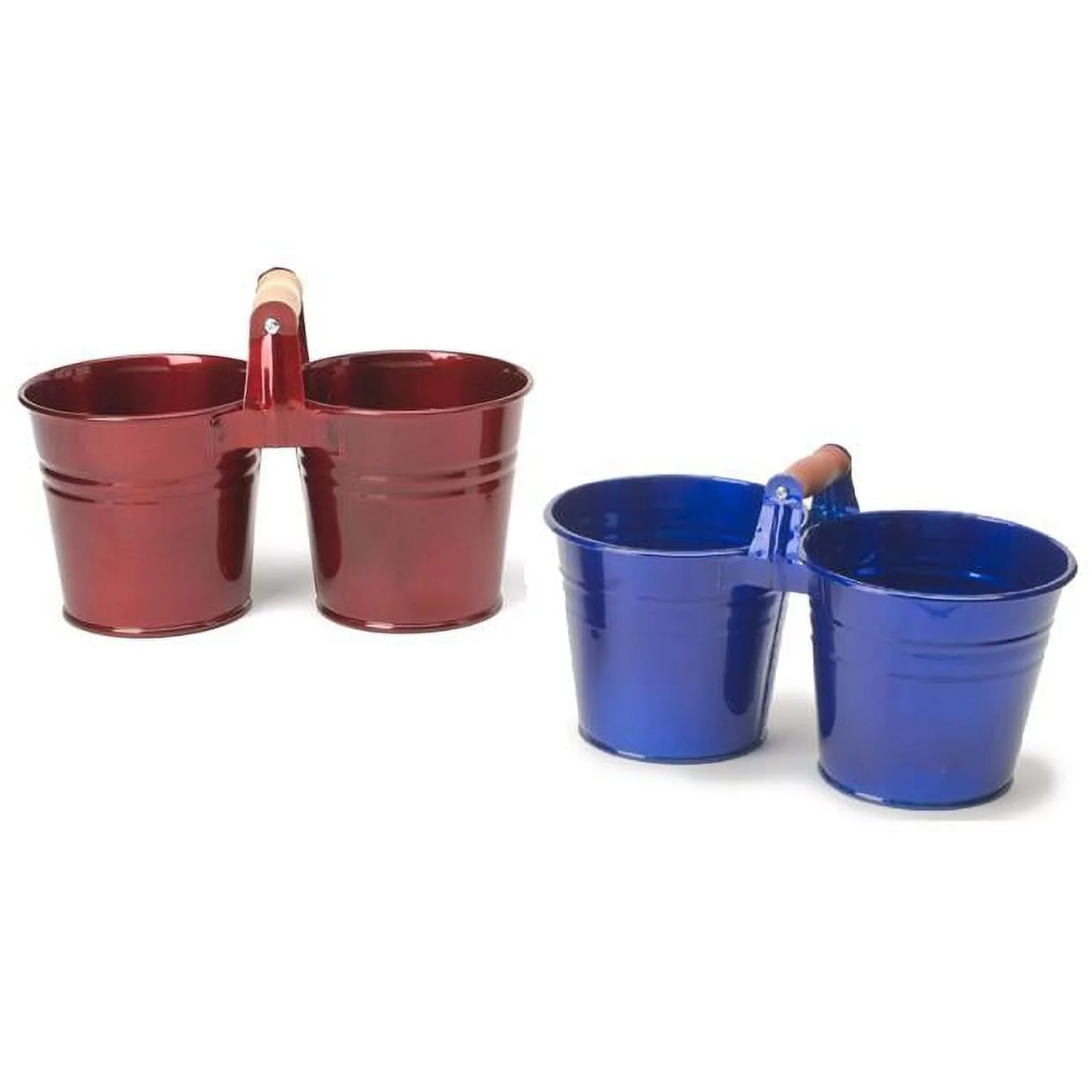 8122E GB S-2 Enameled Galvanized Double Planter - Set of 2